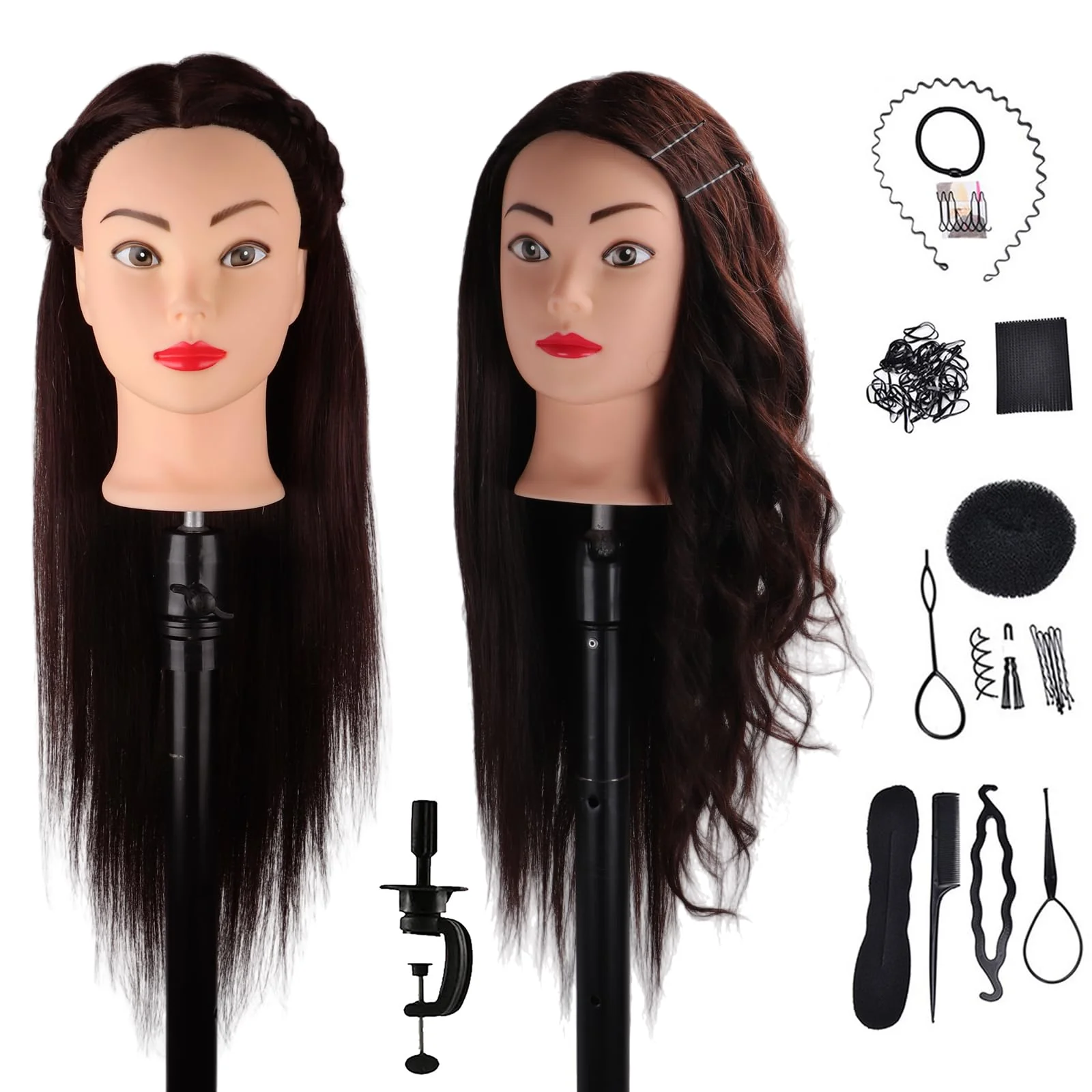 DaizySight 23" Dark Brown Cosmetology Salon & Spa Training Hair Styling Head NEW