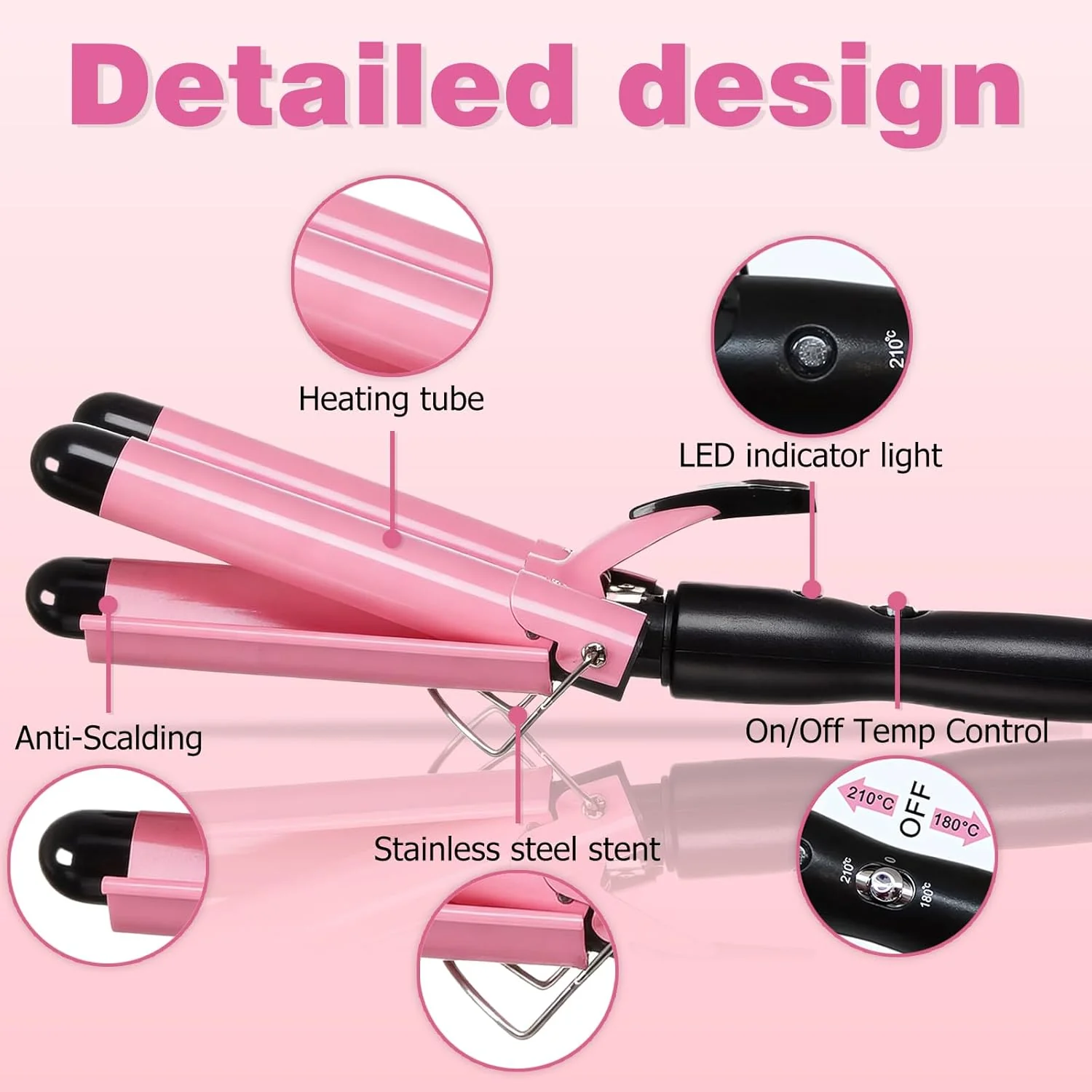 Junma 32mm Ceramic Curling Tongs with Heat Protection for Beach Waves in NEW - Image 4