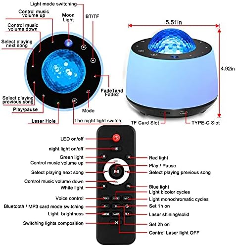 GSmade Decorative Lighting Projector with Night Light Moon and Nebula Effect NEW - Image 6