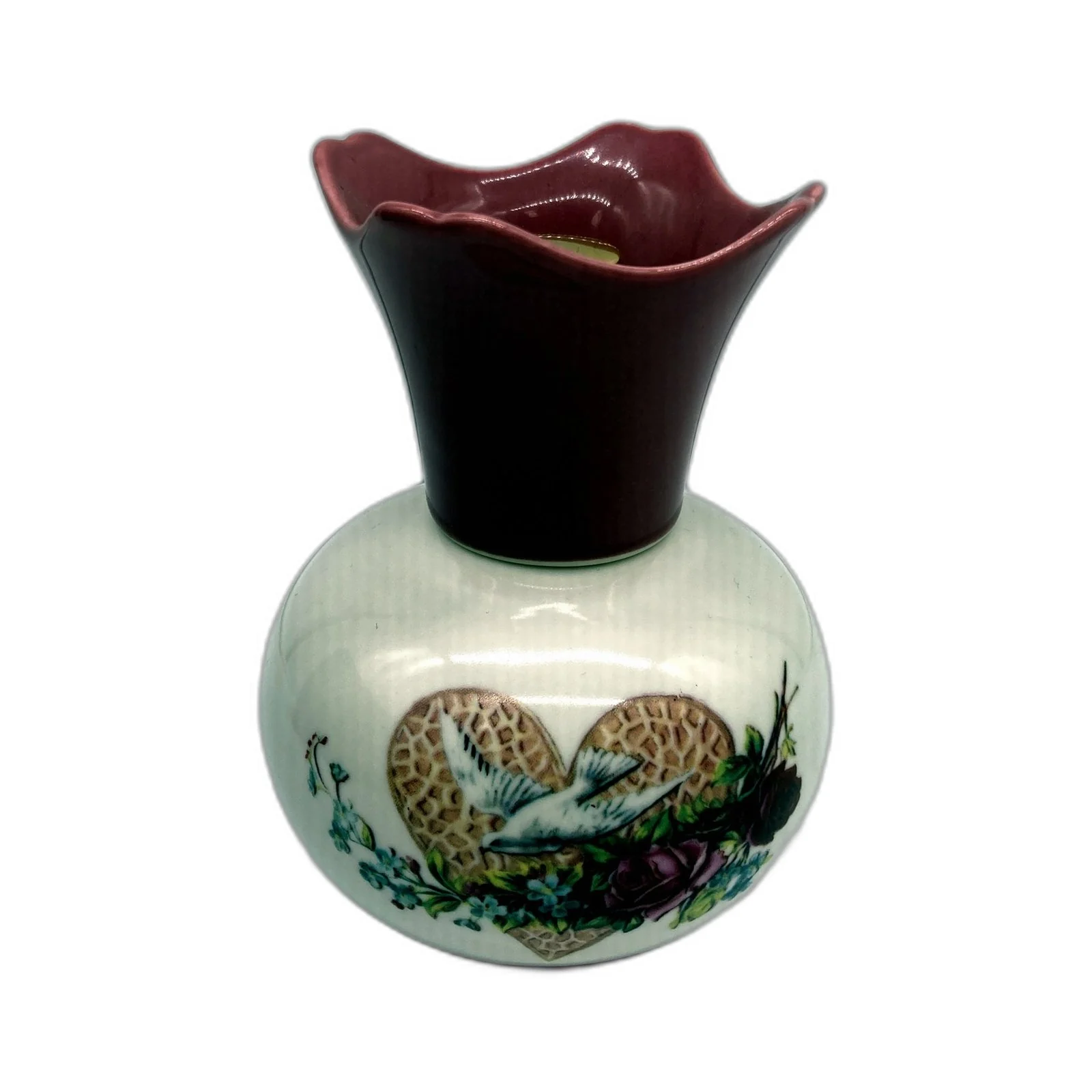 2013 Lampe Berger Paris Decorative Ceramic Floral Oil Lamp White, Pink - Image 2