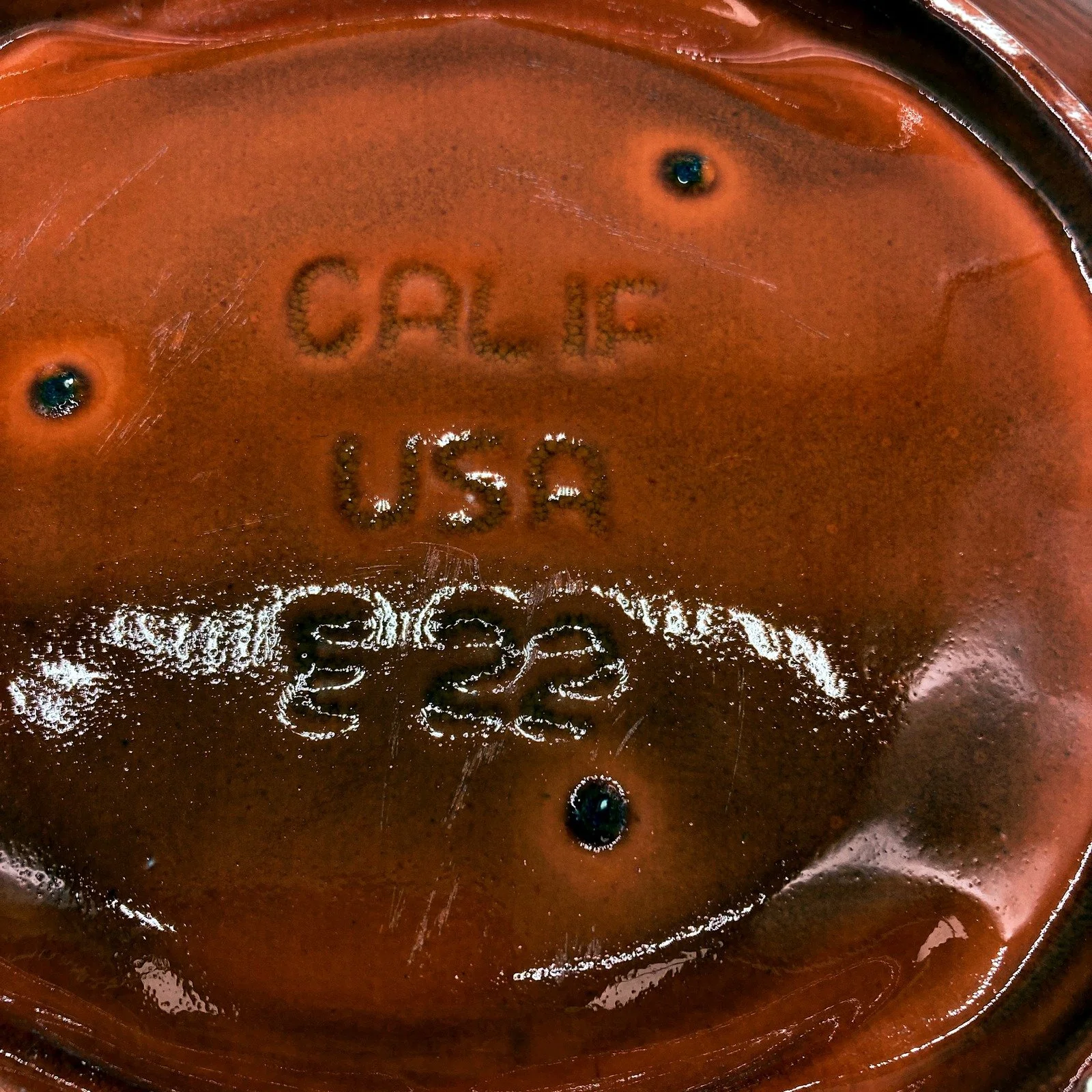 VINTAGE Calif USA Decorative Orange Ceramic Plate for Home Decor 32cm Diameter - Image 5