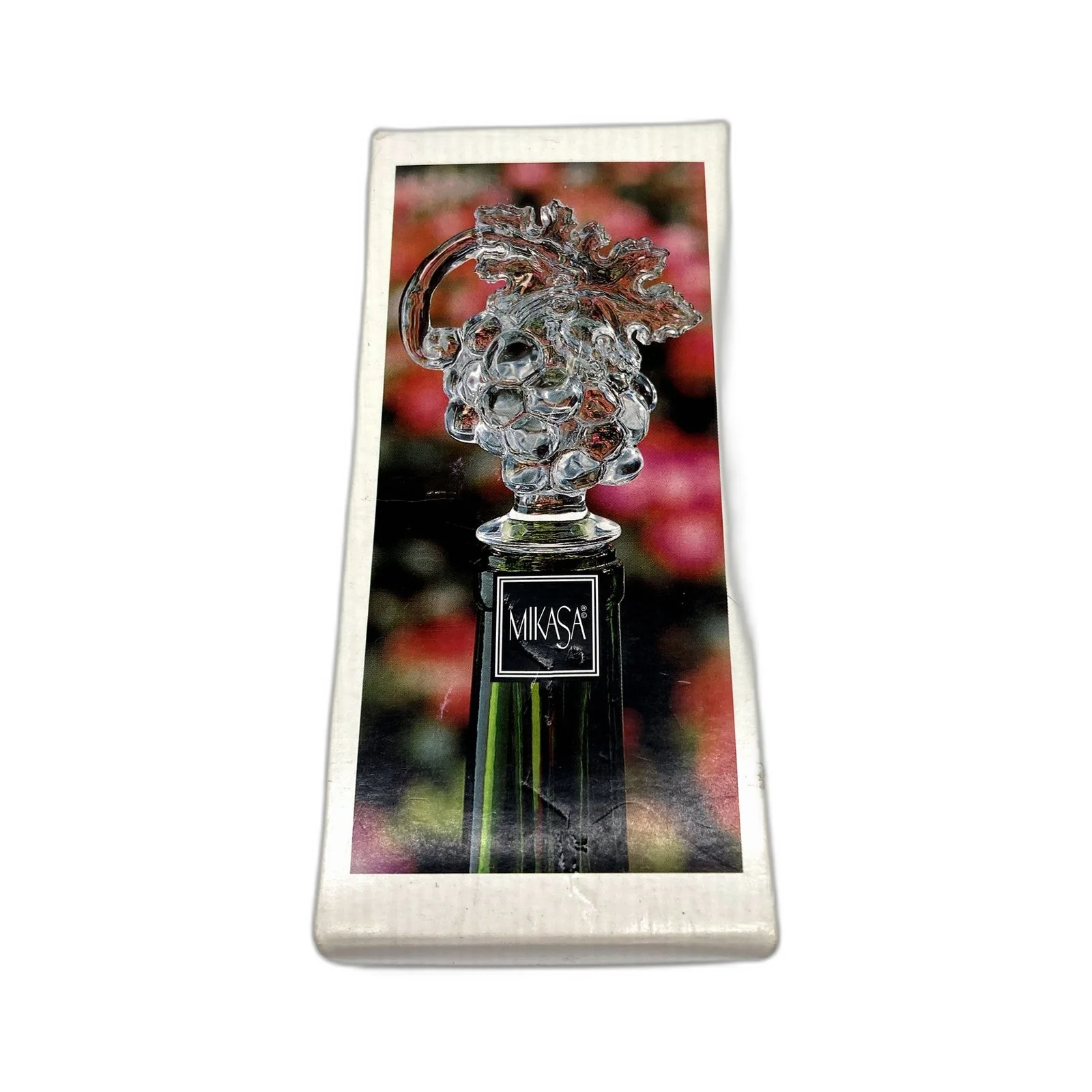 VINTAGE Mikasa Glass Bottle Stopper with Grape Cluster Design in Original Box - Image 4