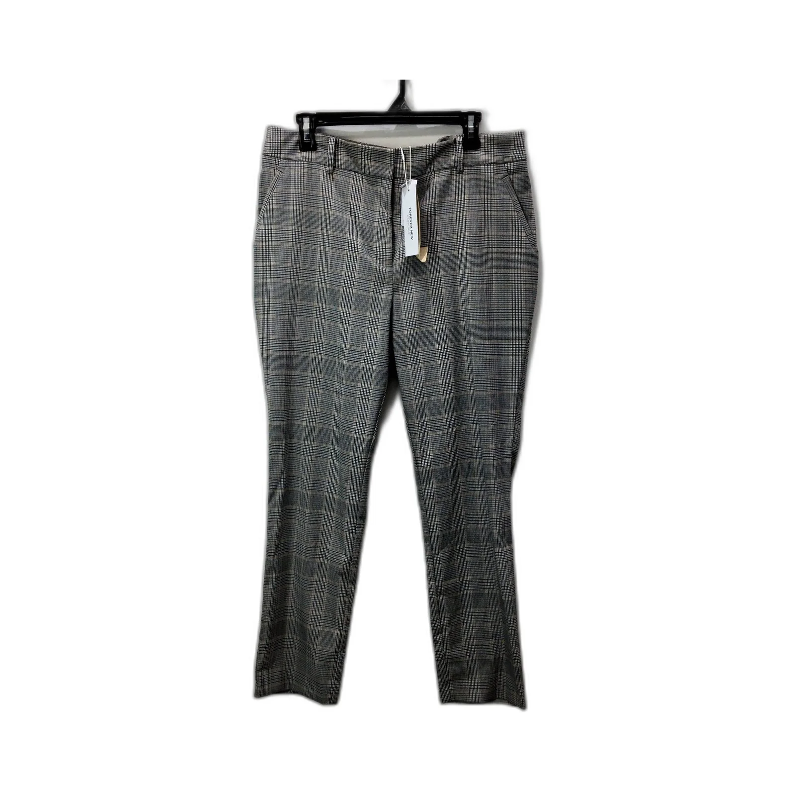 Forever Slim Fit Pants Womens New Slim Fit Grey Camel Check Pants Size 14 NEW - Image 2