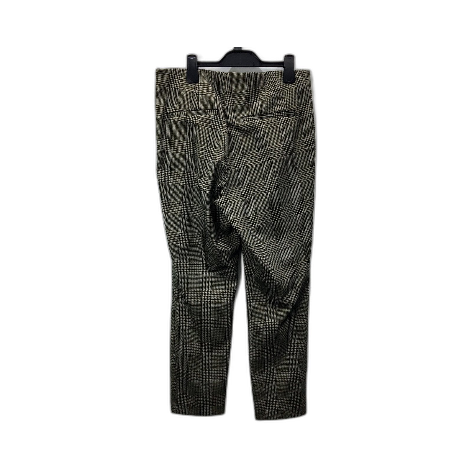 H&M Womens Plaid Trousers Plaid Houndstooth Trousers in Black and Beige, Size 8 - Image 4