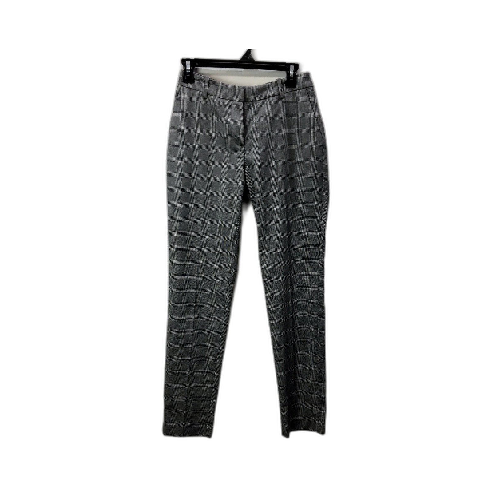 H&M Womens Gray Plaid Dress Pants Formal Trousers Office Wear Size 4 NEW