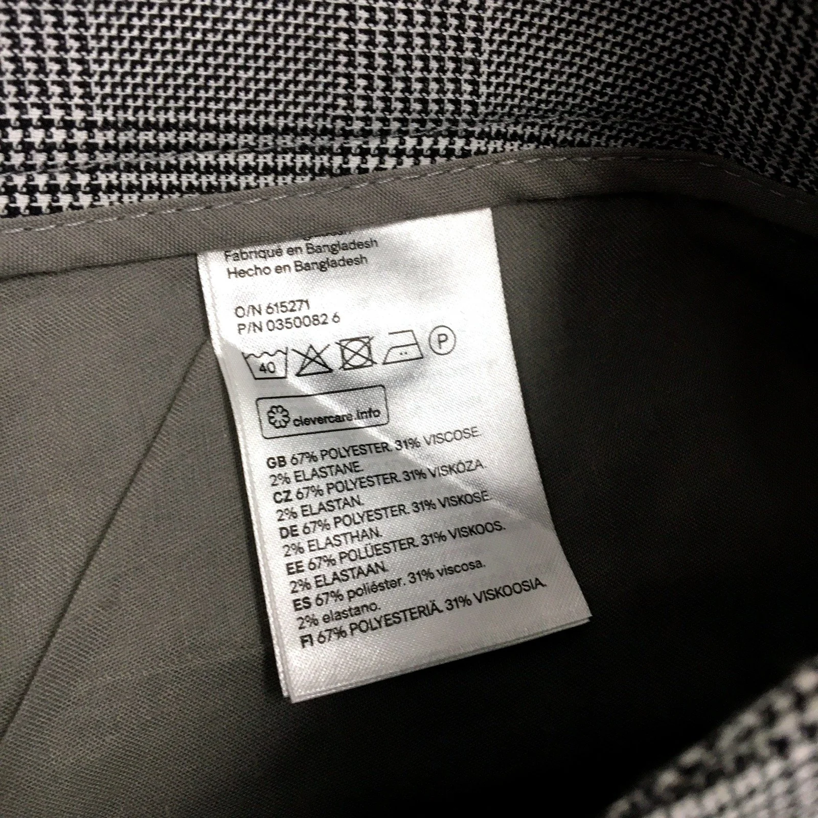 H&M Womens Gray Plaid Dress Pants Formal Trousers Office Wear Size 4 NEW - Image 3