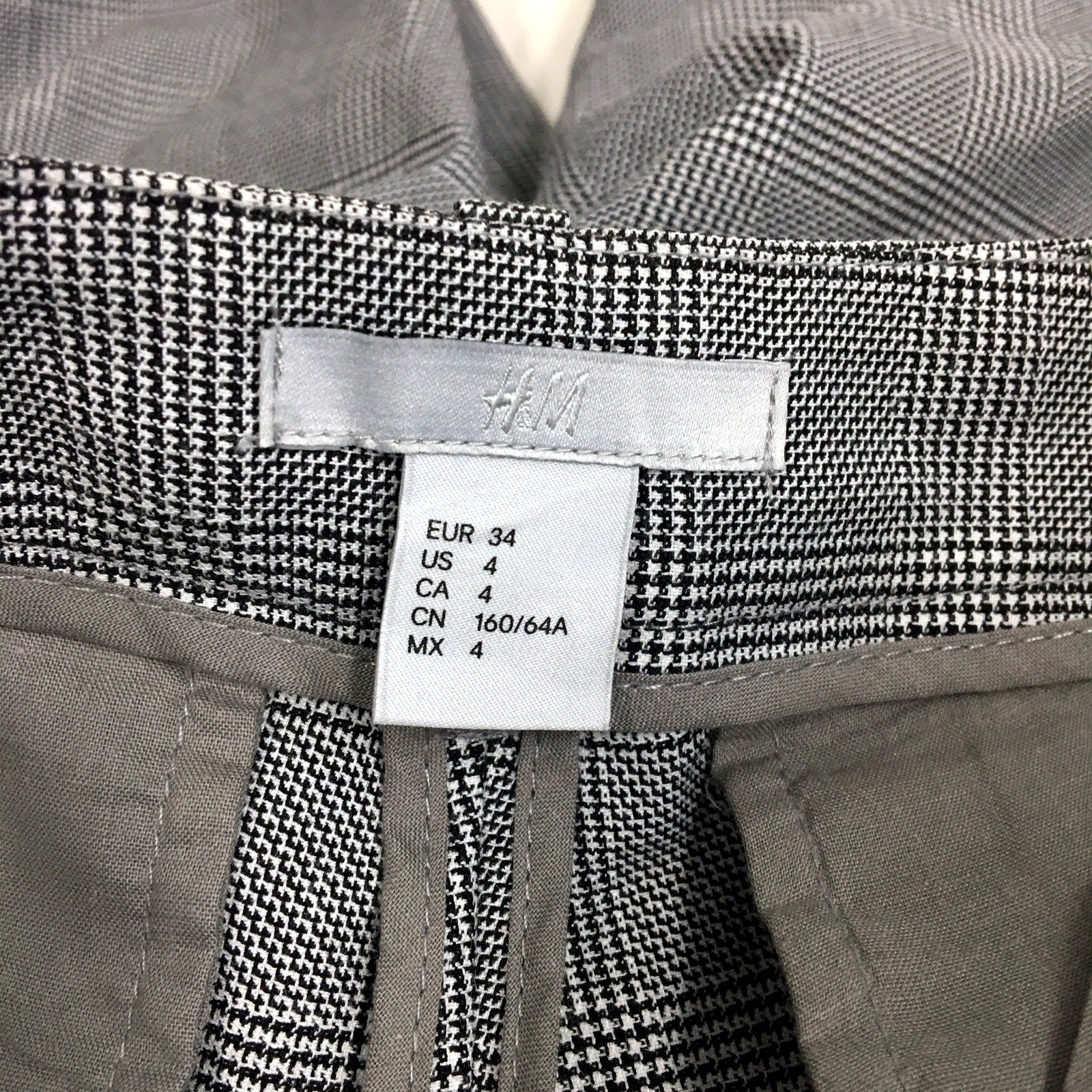 H&M Womens Gray Plaid Dress Pants Formal Trousers Office Wear Size 4 NEW - Image 4