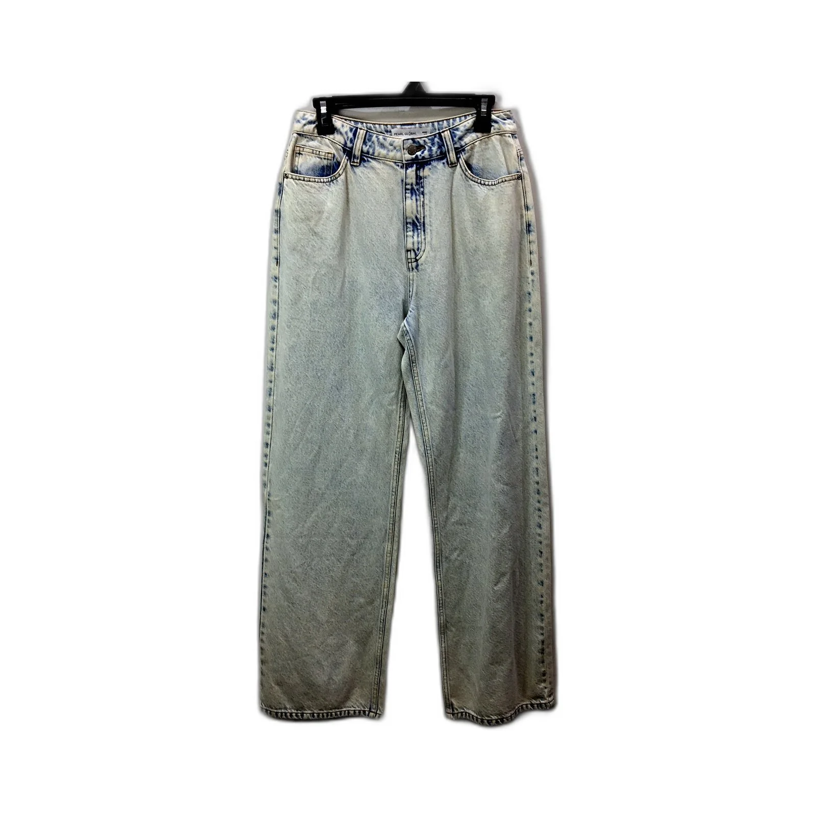 Pearl Global Unisex Wide Leg High Waisted Denim Jeans Light Wash Size Small