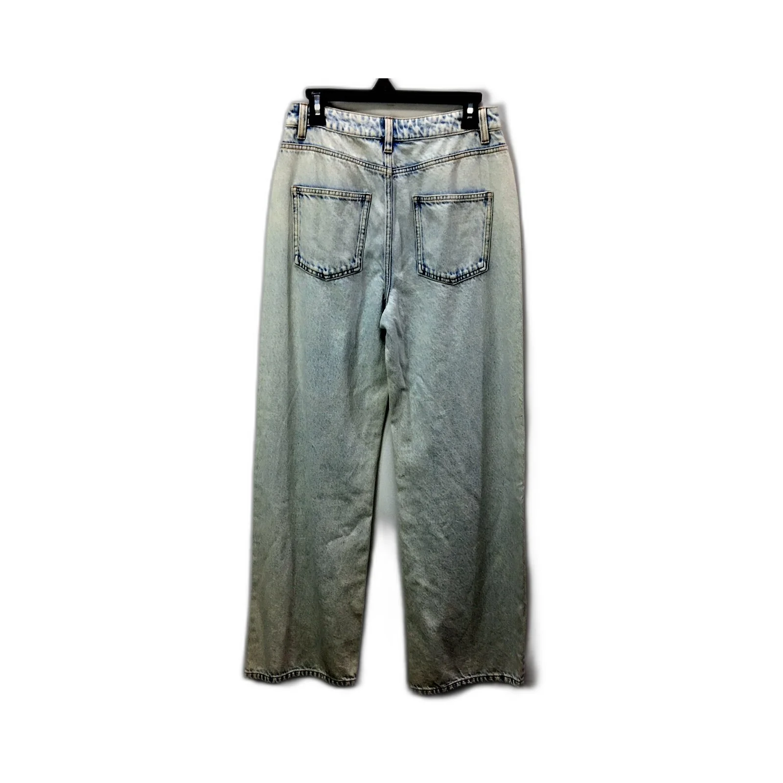 Pearl Global Unisex Wide Leg High Waisted Denim Jeans Light Wash Size Small - Image 2