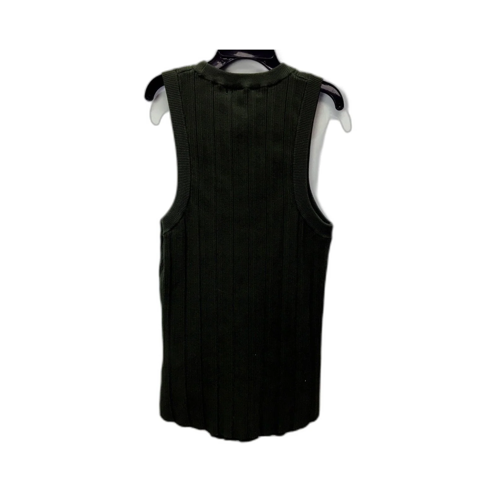Preview Womens Pullover Tank Top Ribbed Knit Mock Neck Sz L NEW - Image 2