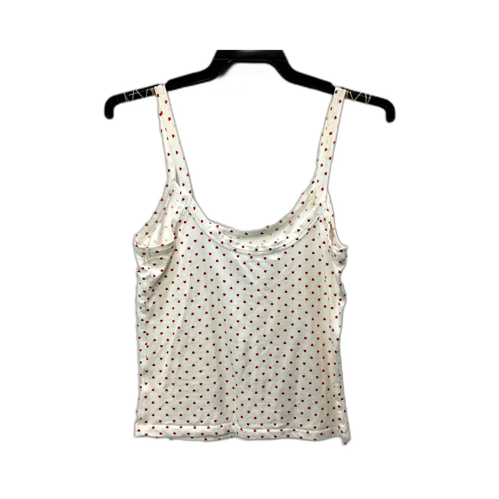Energie Womens Tank Top White with Red Hearts Sleeveless Cotton Size S - Image 2