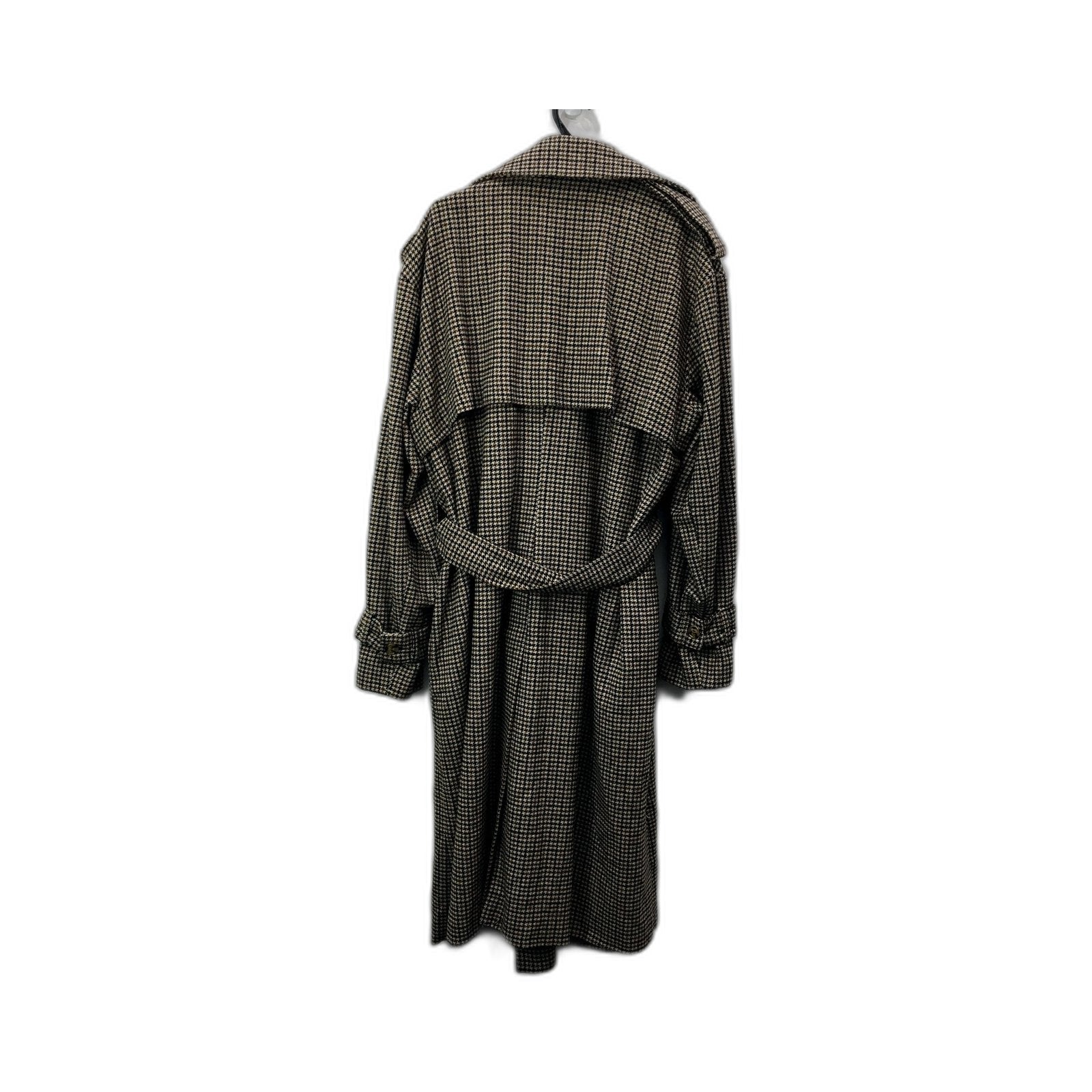 Bardot Womens Oversized Coat Belted Wool Blend Outerwear Black and Beige Size 10 - Image 3