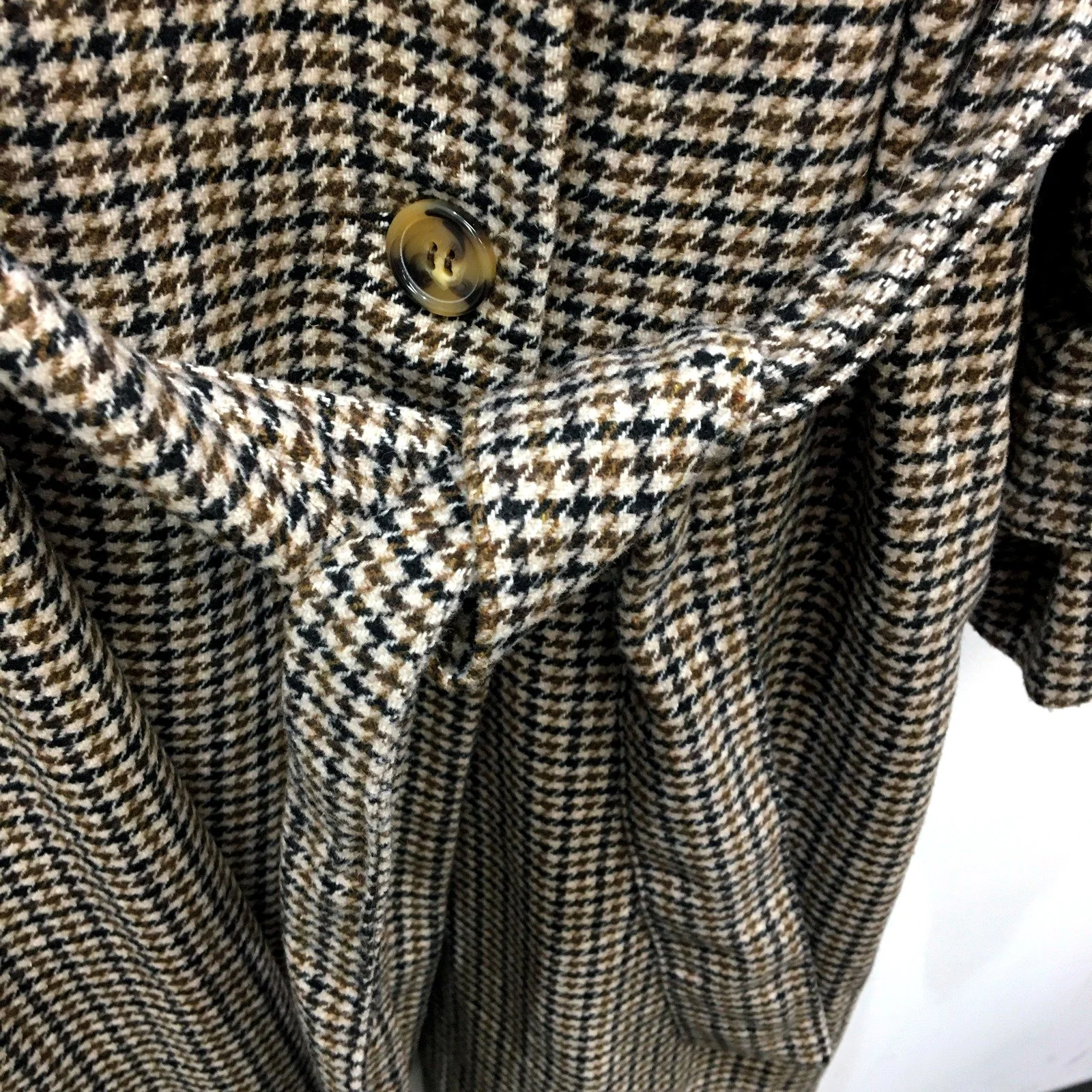Bardot Womens Oversized Coat Belted Wool Blend Outerwear Black and Beige Size 10 - Image 6