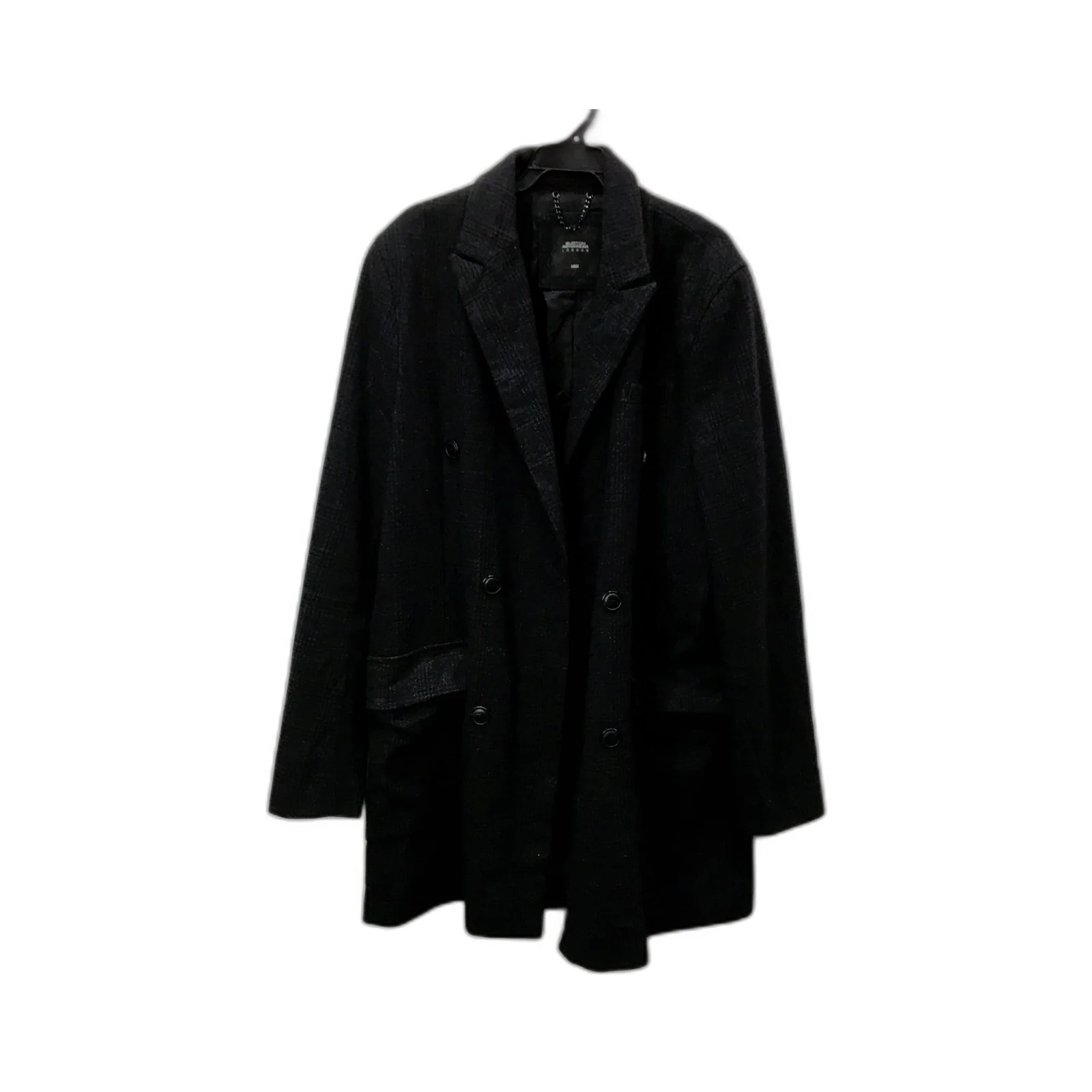 Burton Mens Wool Coat - Black Warm Winter Jacket for Large Size