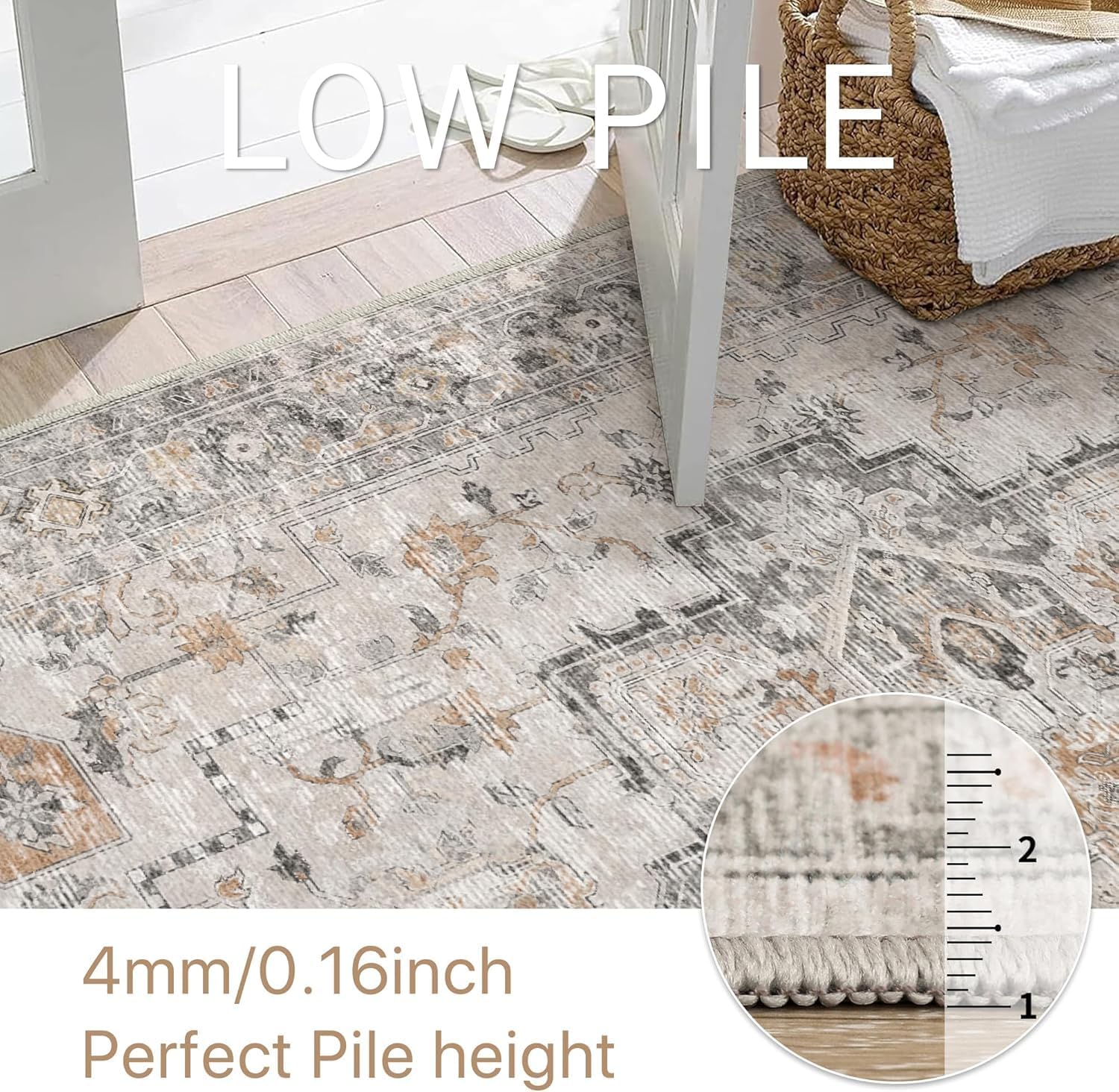 HAOLEYAO Area Rugs for Living Room Vintage Taupe Rug 60 x 90 cm NEW - Image 6