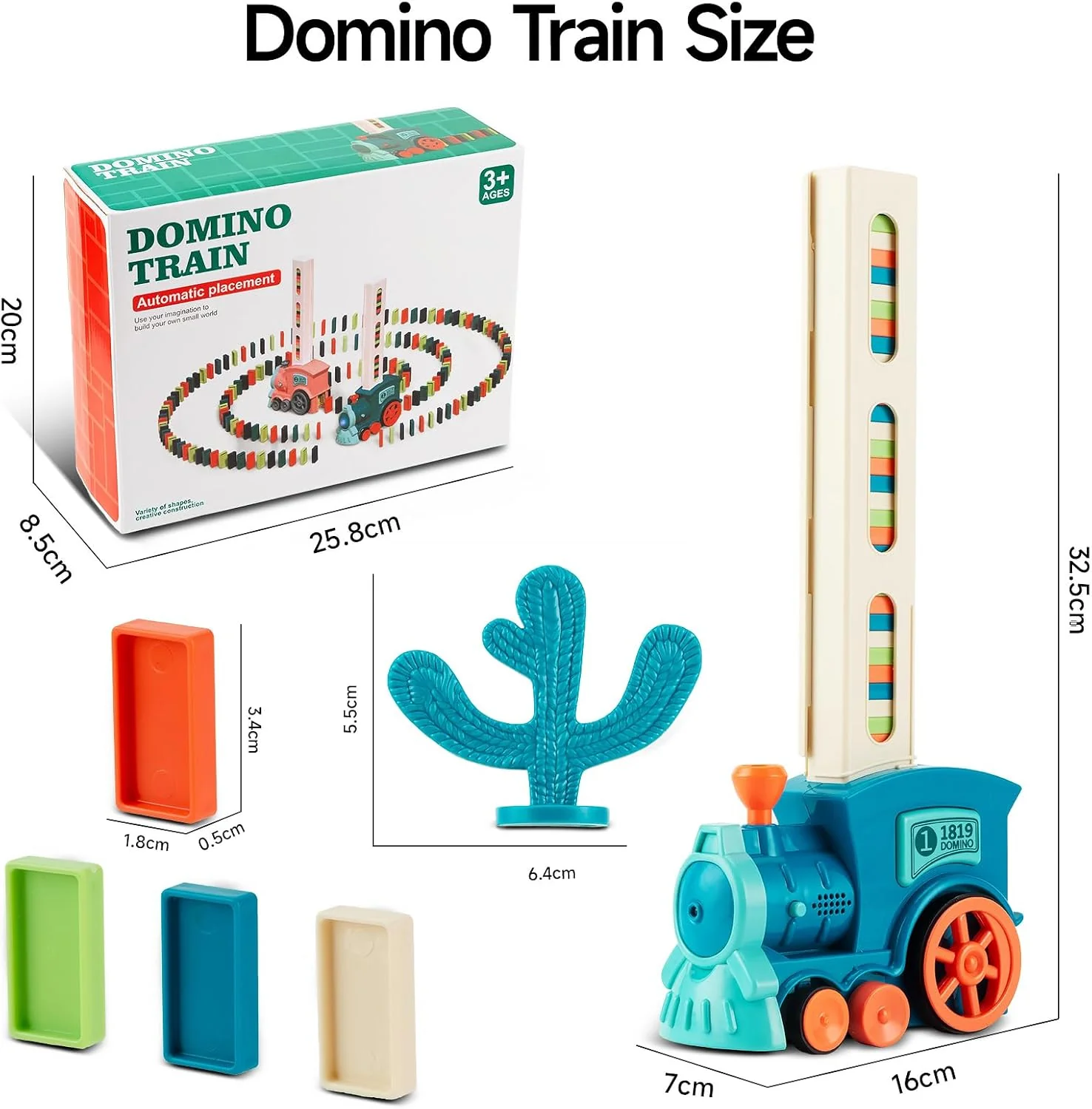 Domino Train Set Building Creative Game Cyan Size 8.5 cm x 26 20 DEMO - Image 2