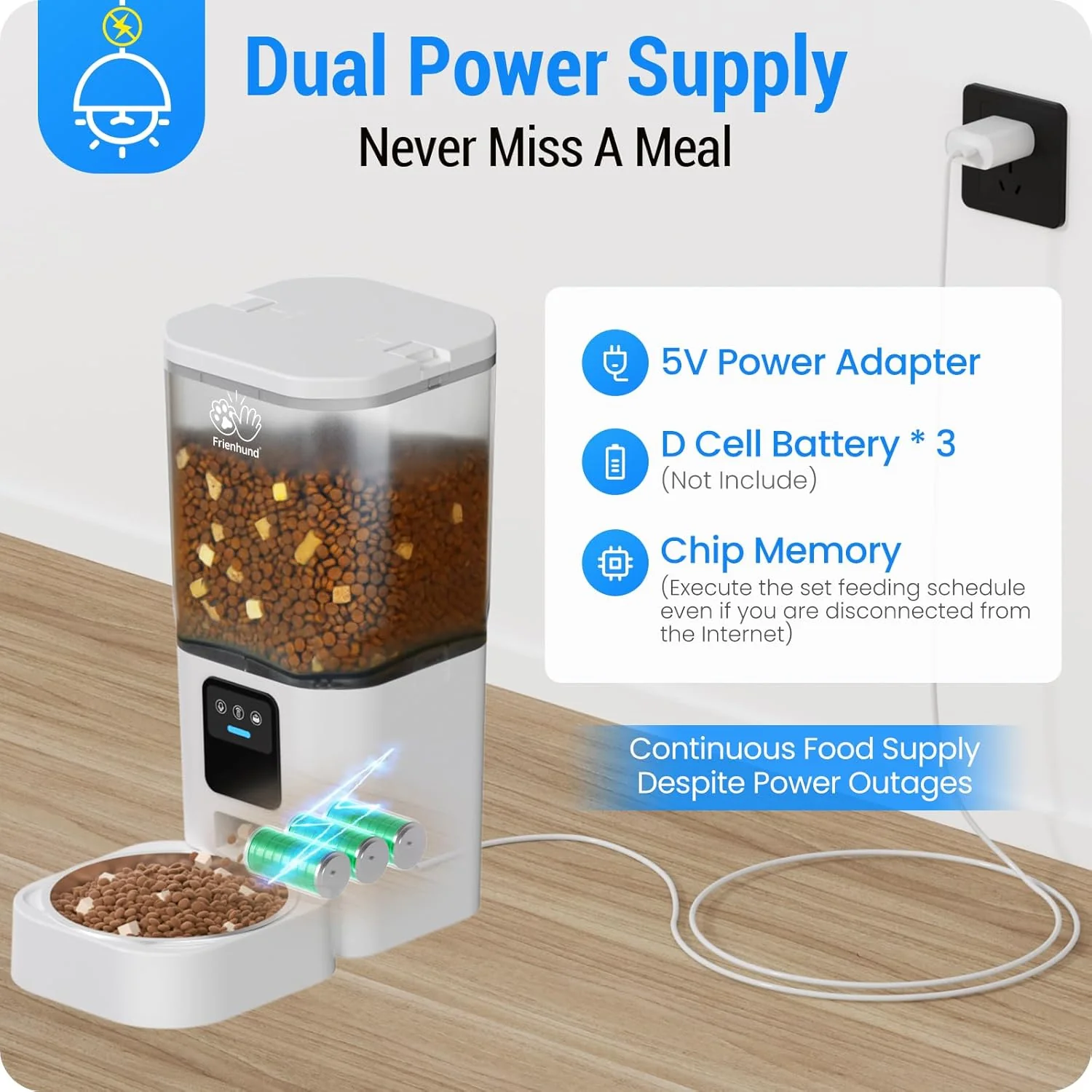 Frienhund Automatic Feeders White-100W Acrylonitrile Butadiene Styrene - Image 8