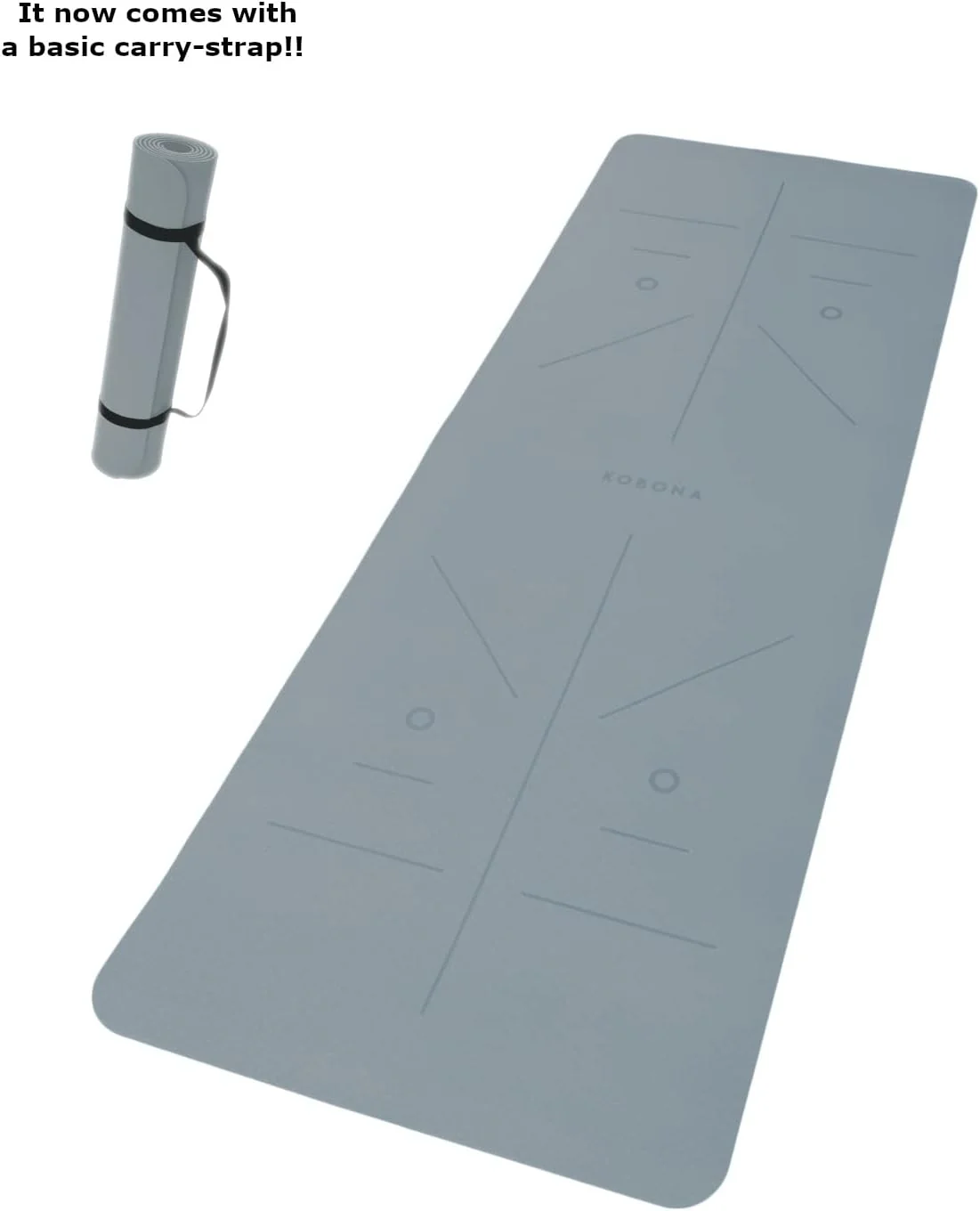 KOBONA Eco Mats Friendly TPE Yoga Mat with Strap Large Wide 8mm Extra Thick NEW - Image 3