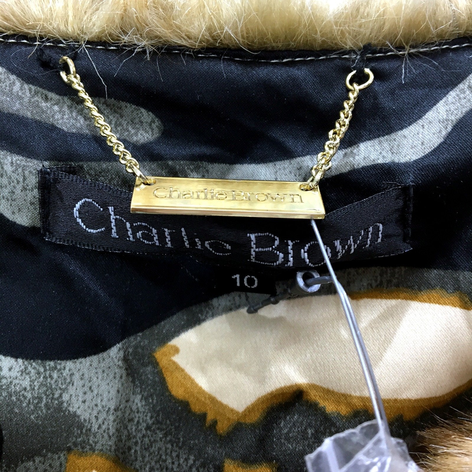 Charlie Brown Womens Faux Fur Coat Warm Comfortable Tan/Brown Size 10 NEW - Image 6