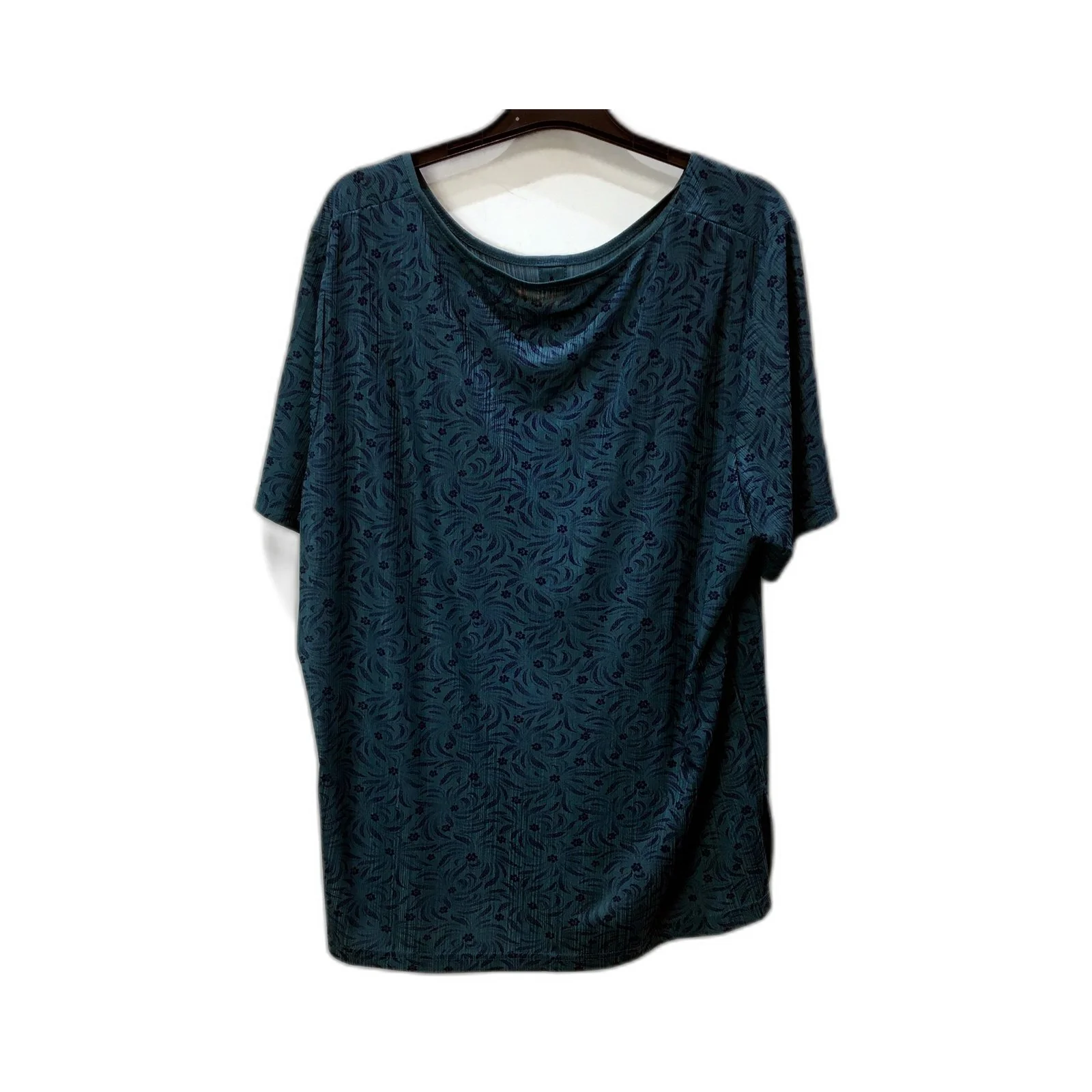 L.unda Womens Patterned T-Shirt Teal/Navy Comfortable Soft Size Medium NEW - Image 2