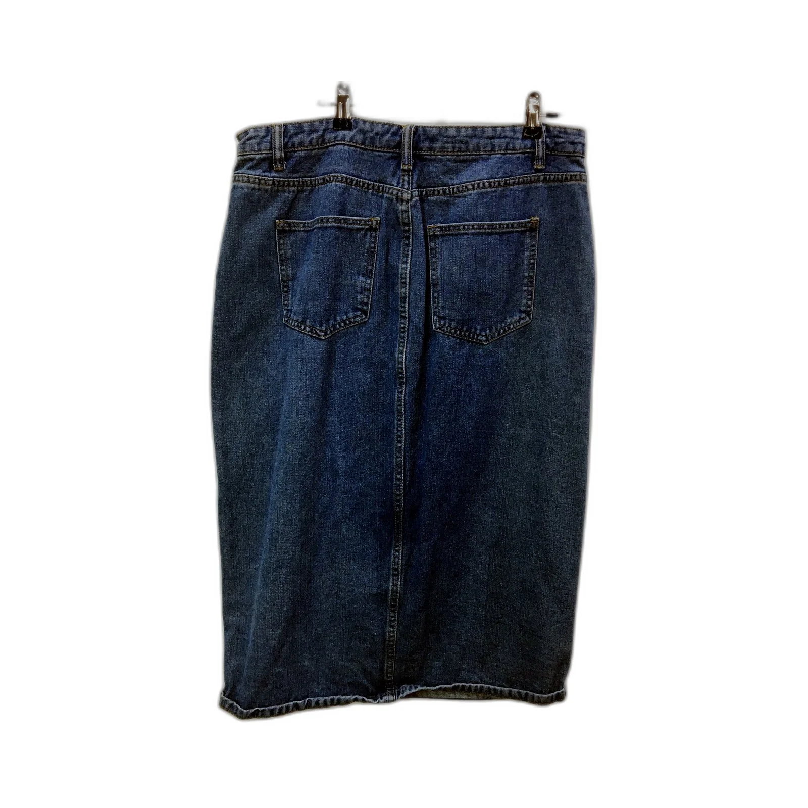 LTS Womens Denim Skirt Dark Blue Denim Midi Skirt for Size 16 - Image 2