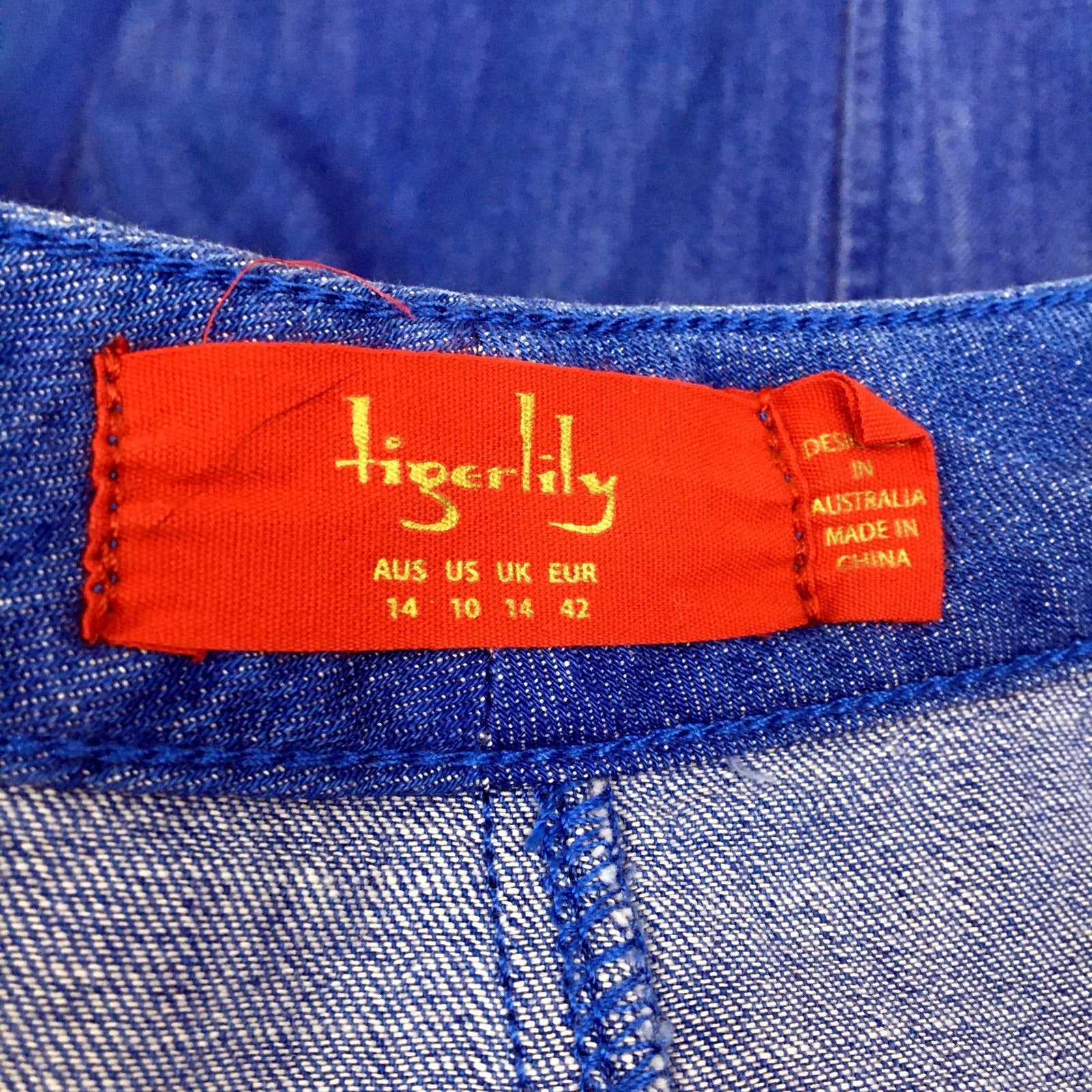Tigerlily Womens Pleated Button Front Denim Maxi Skirt in Blue, Size 14 - Image 4