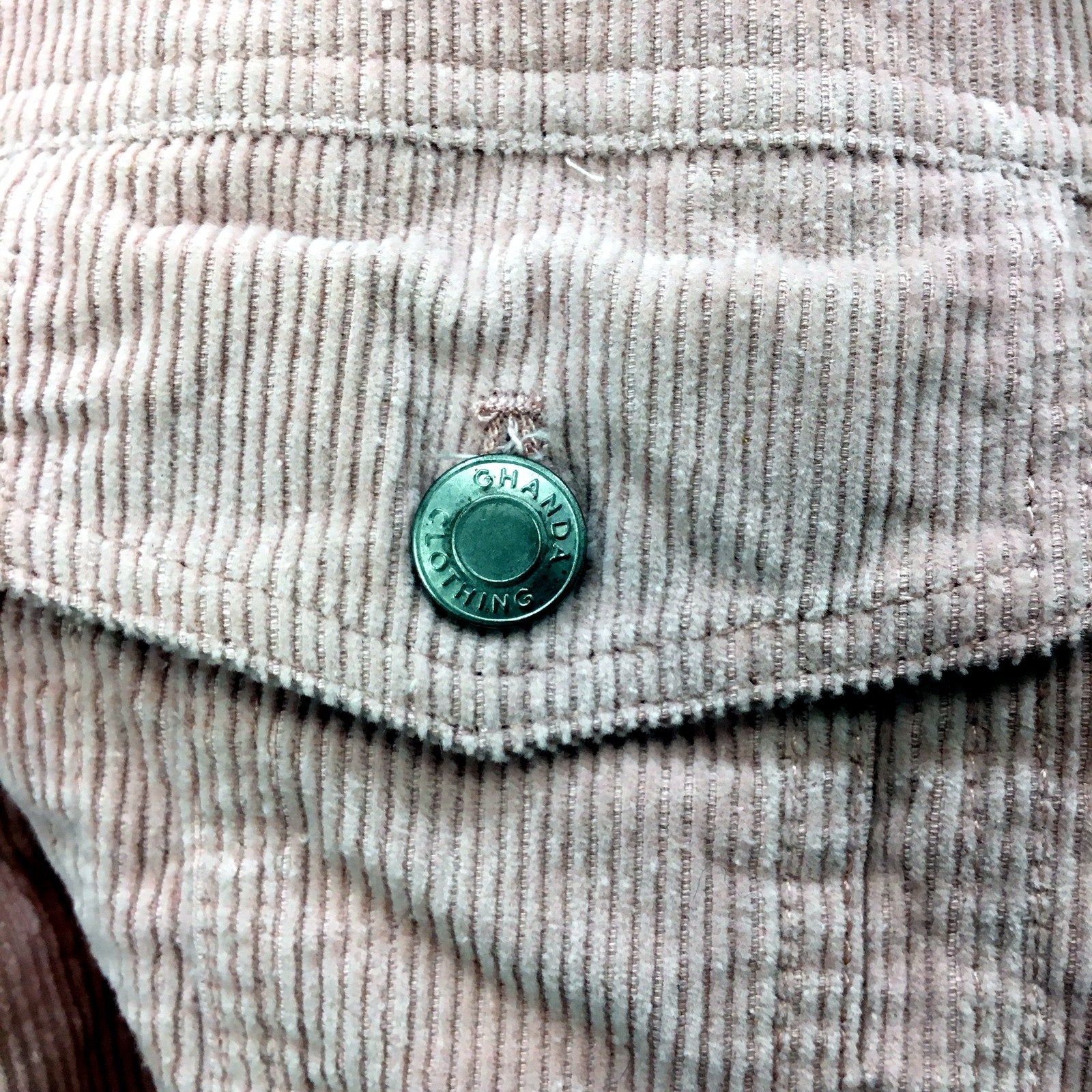Ghanda Womens Corduroy Jacket with Faux Fur Collar in Pink, Size 10 - Image 5