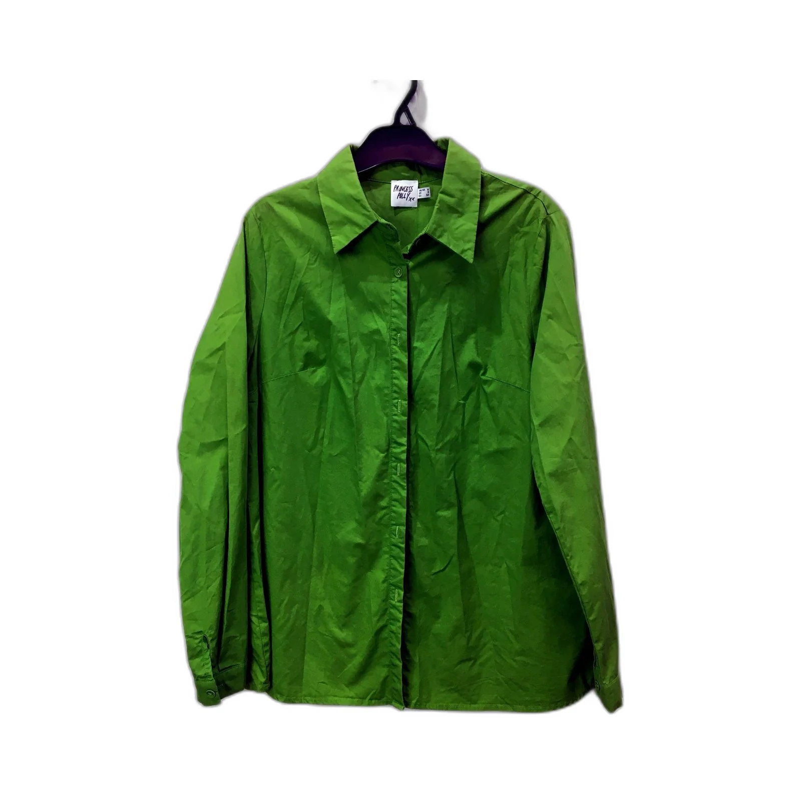 Princess Polly Womens Long-Sleeve Shirt Green Lightweight Comfortable Size 6
