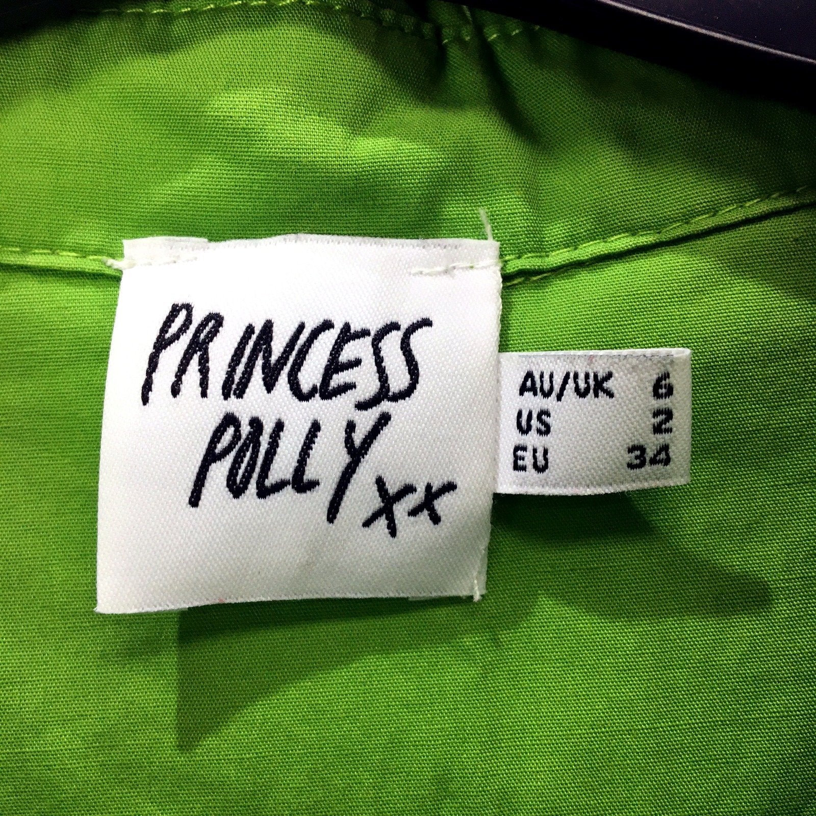 Princess Polly Womens Long-Sleeve Shirt Green Lightweight Comfortable Size 6 - Image 3
