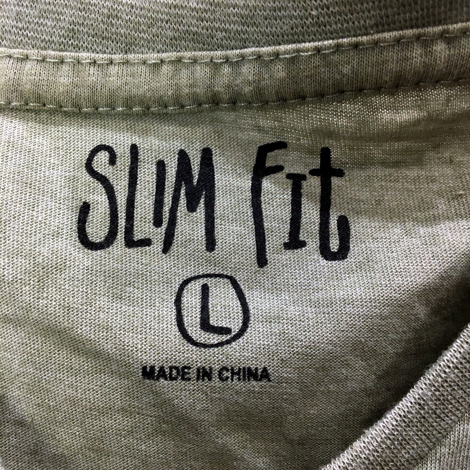 Slim Fit Mens Slim T-Shirt Fit Olive Green V-Neck T-Shirt, Size L, Comfortable - Image 4