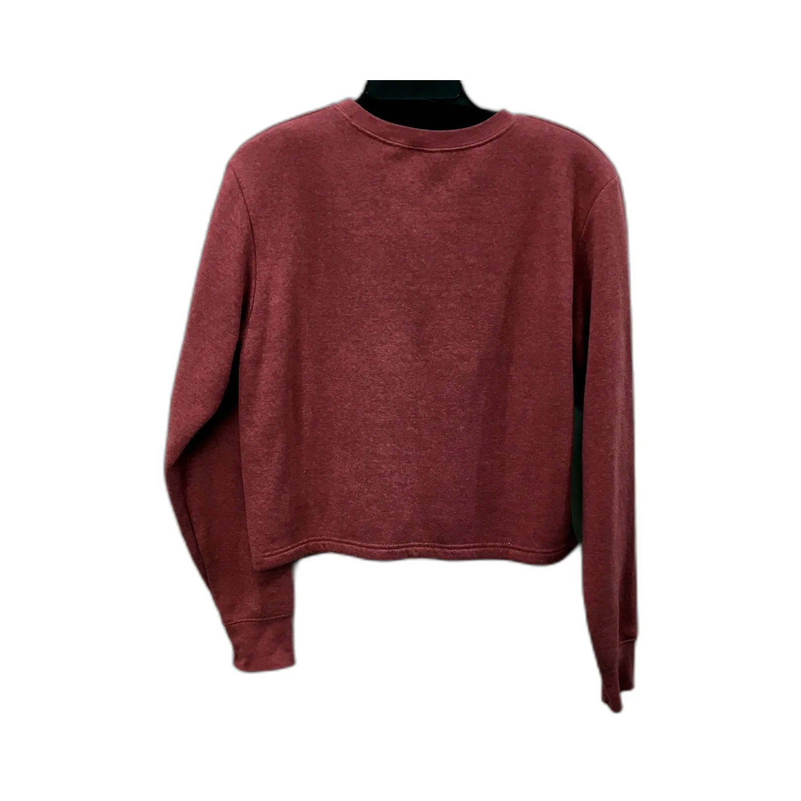 Burgundy Pullover Sweatshirt Womens with Graphic Design, Size M - Image 2