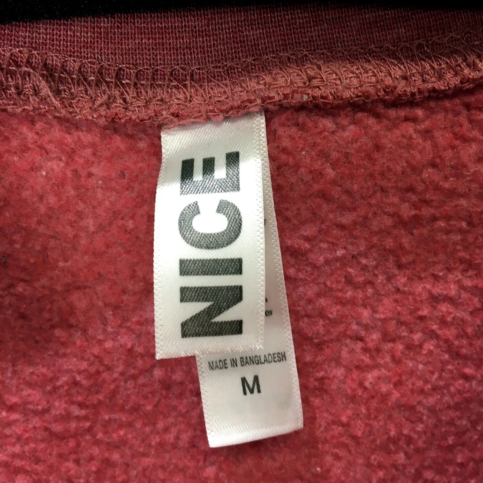 Burgundy Pullover Sweatshirt Womens with Graphic Design, Size M - Image 3