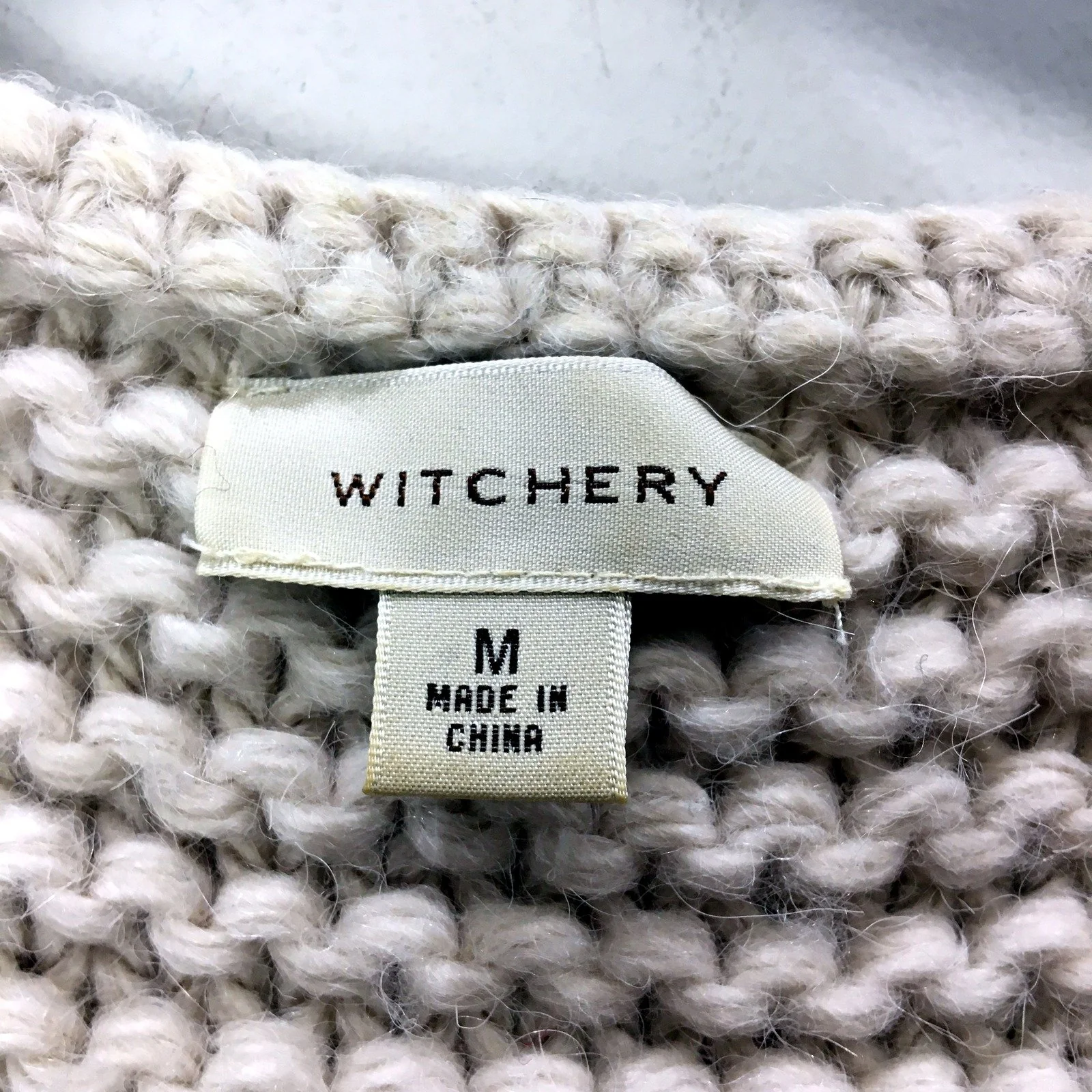 Witchery Womens Beige Knit Vest with Zip Front, Size M - Image 4