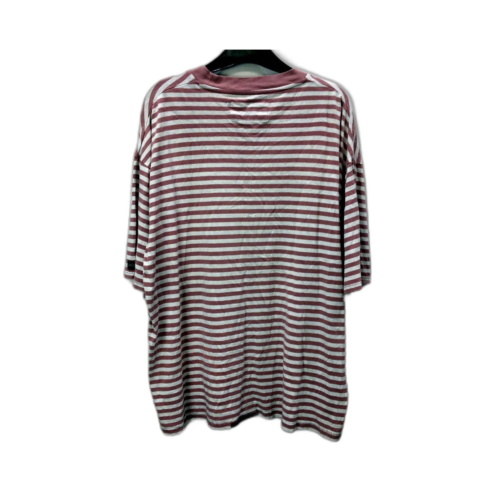 Zanerobe Mens Striped T-Shirt Comfortable Pink and White Stripes Size XL - Image 2