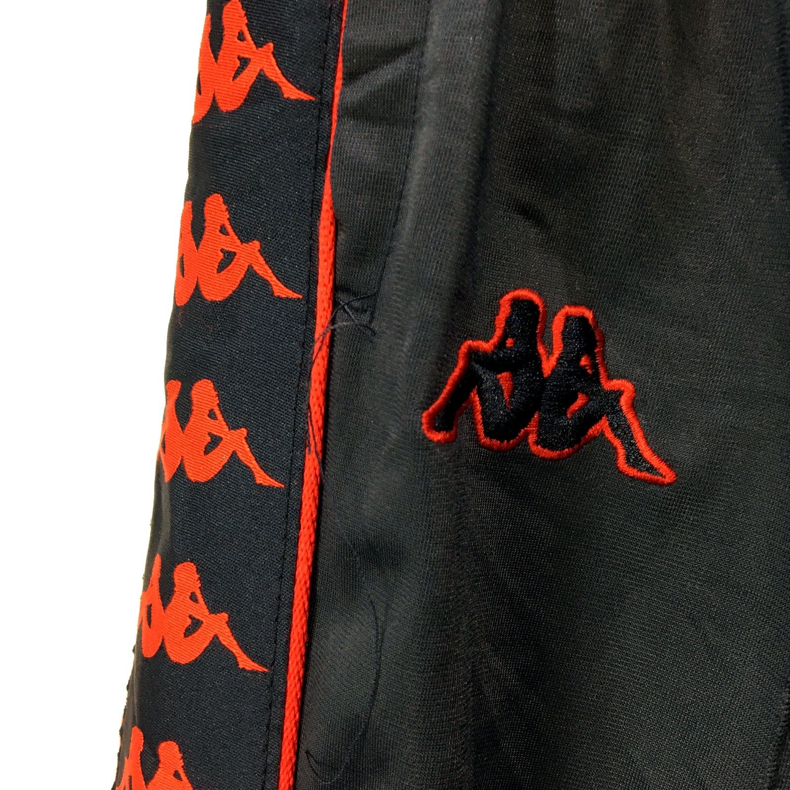 Kappa Mens Track Pants Black and Red Polyester Athletic Side Stripe Size Medium - Image 4