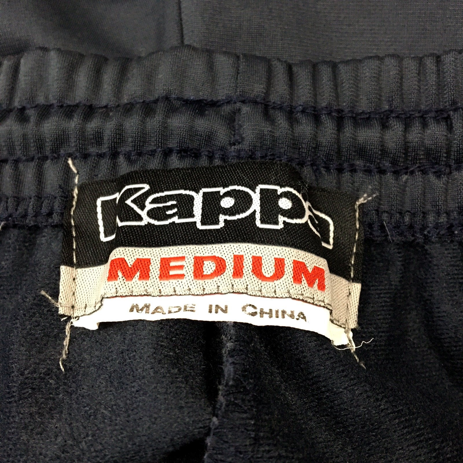 Kappa Mens Track Pants Black and Red Polyester Athletic Side Stripe Size Medium - Image 5
