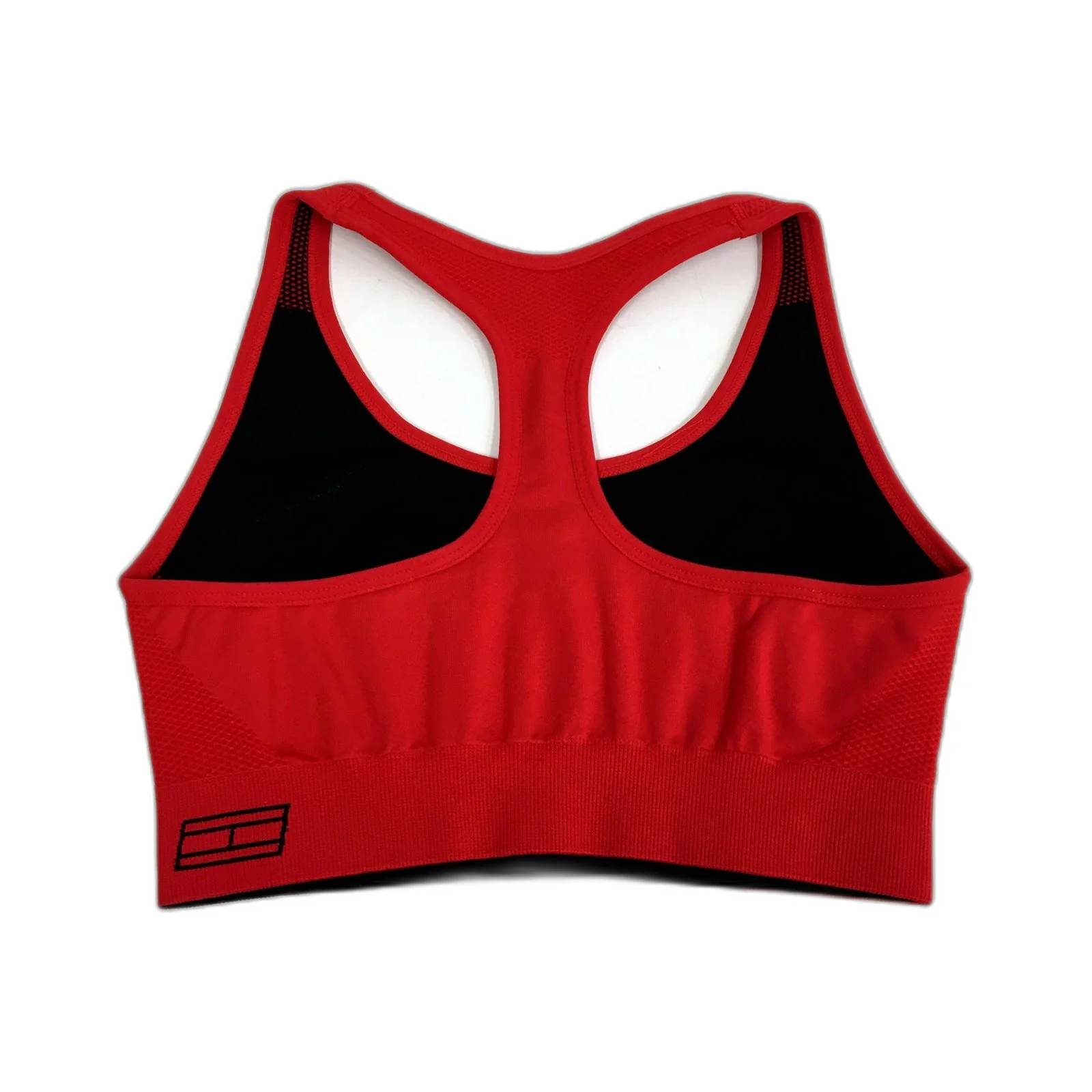 Tommy Hilfiger Womens Sports Bra Racerback Mesh Red Activewear XS NEW - Image 2