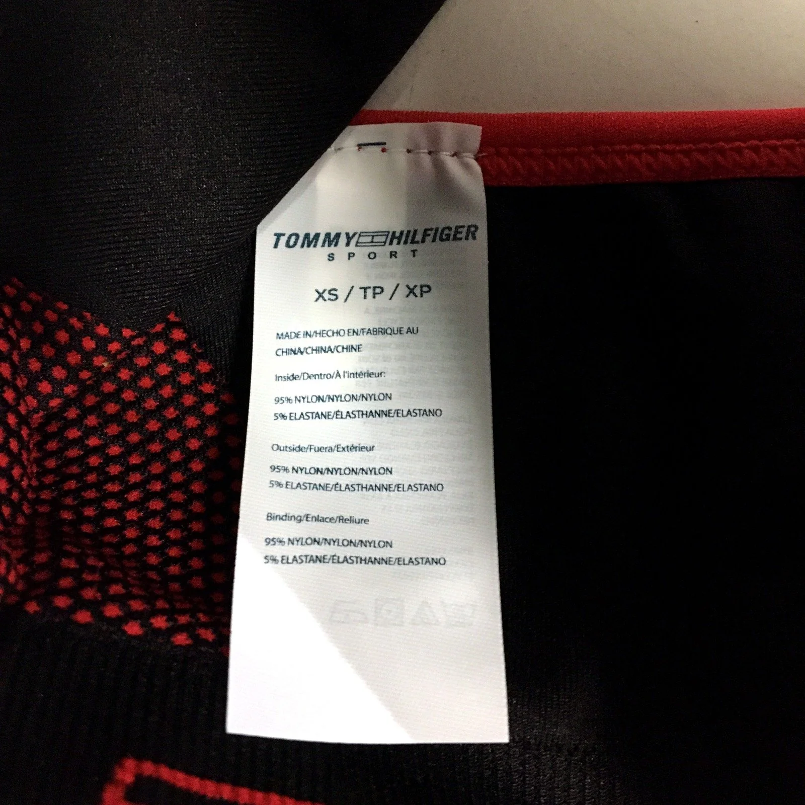 Tommy Hilfiger Womens Sports Bra Racerback Mesh Red Activewear XS NEW - Image 5