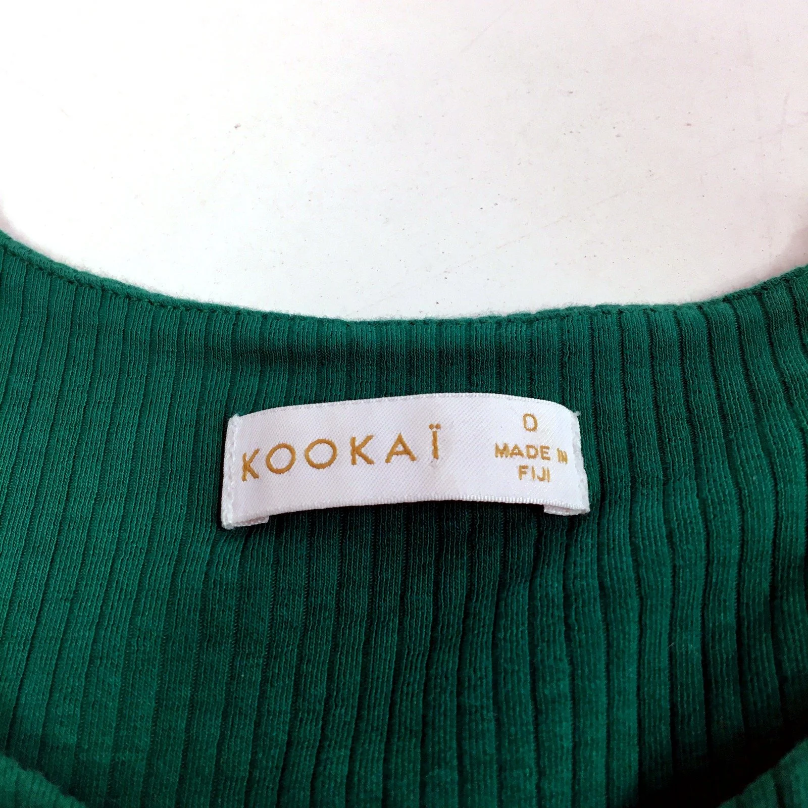 Kookai Womens Ribbed Tank Top Sleeveless Comfortable Green Size Small - Image 3