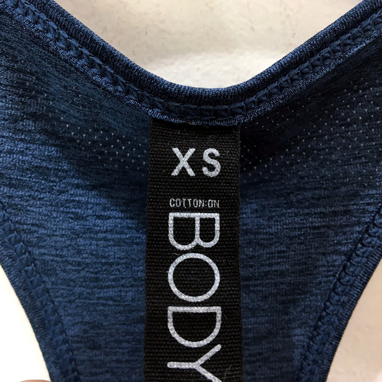 Body Womens Navy Blue Cotton Racerback Tank Top - XS Size - Image 3