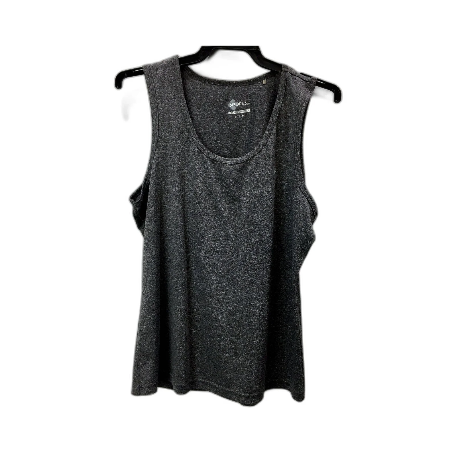 Sports Womens Charcoal Gray Pullover Tank Top - Comfortable Fit Size 14