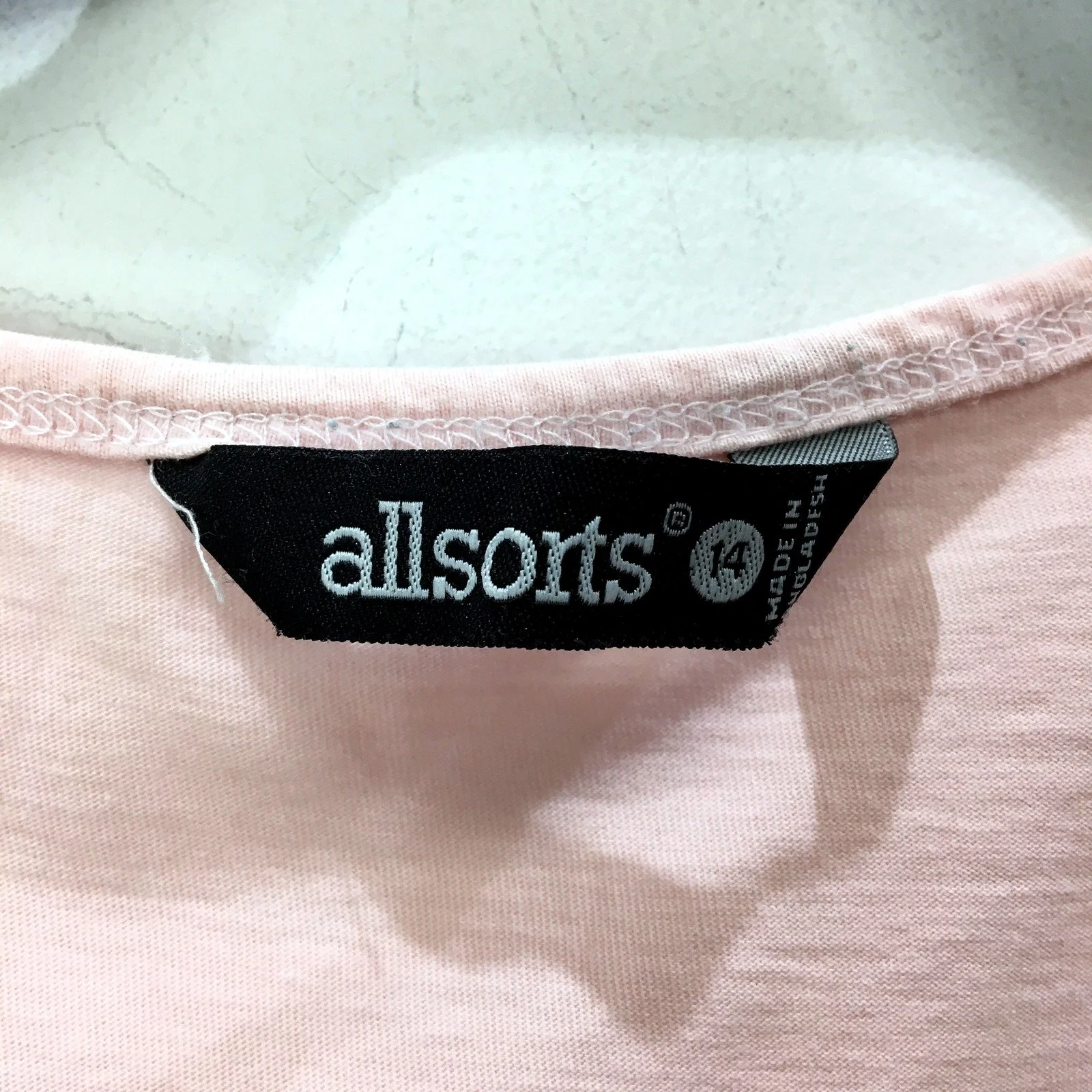 Allsorts Womens Pink Cotton Tank Top, Size 14 - Image 3