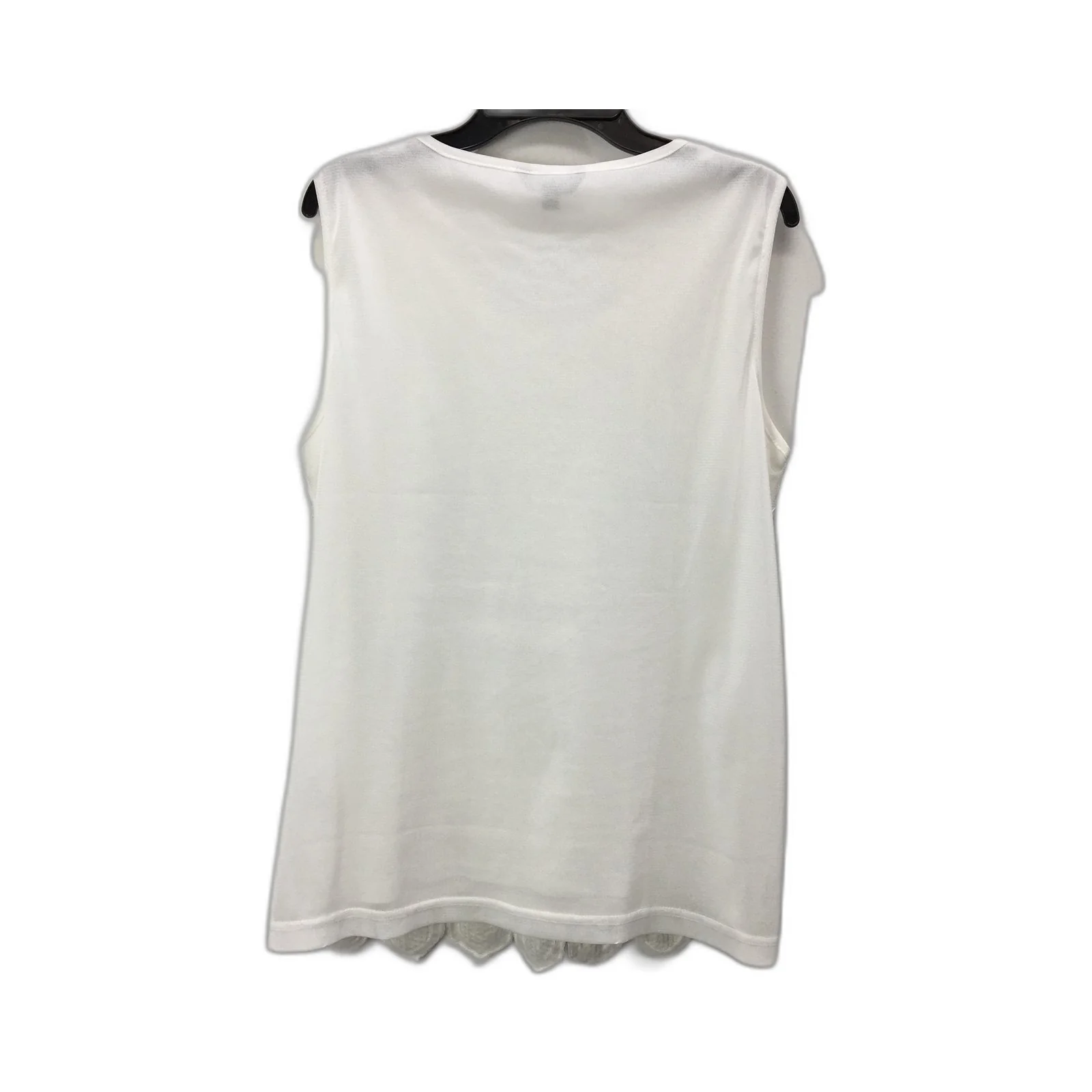 Katies Womens Sequin Tank Top in White, Size M - Image 2