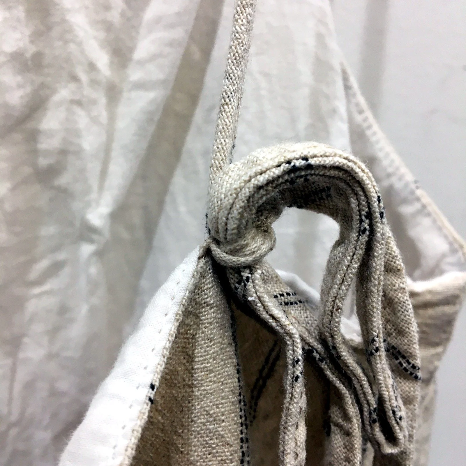 Elwood Womens Pinafore Dress Linen Cotton Blend Striped Beige Stripe Sz 10 - Image 3