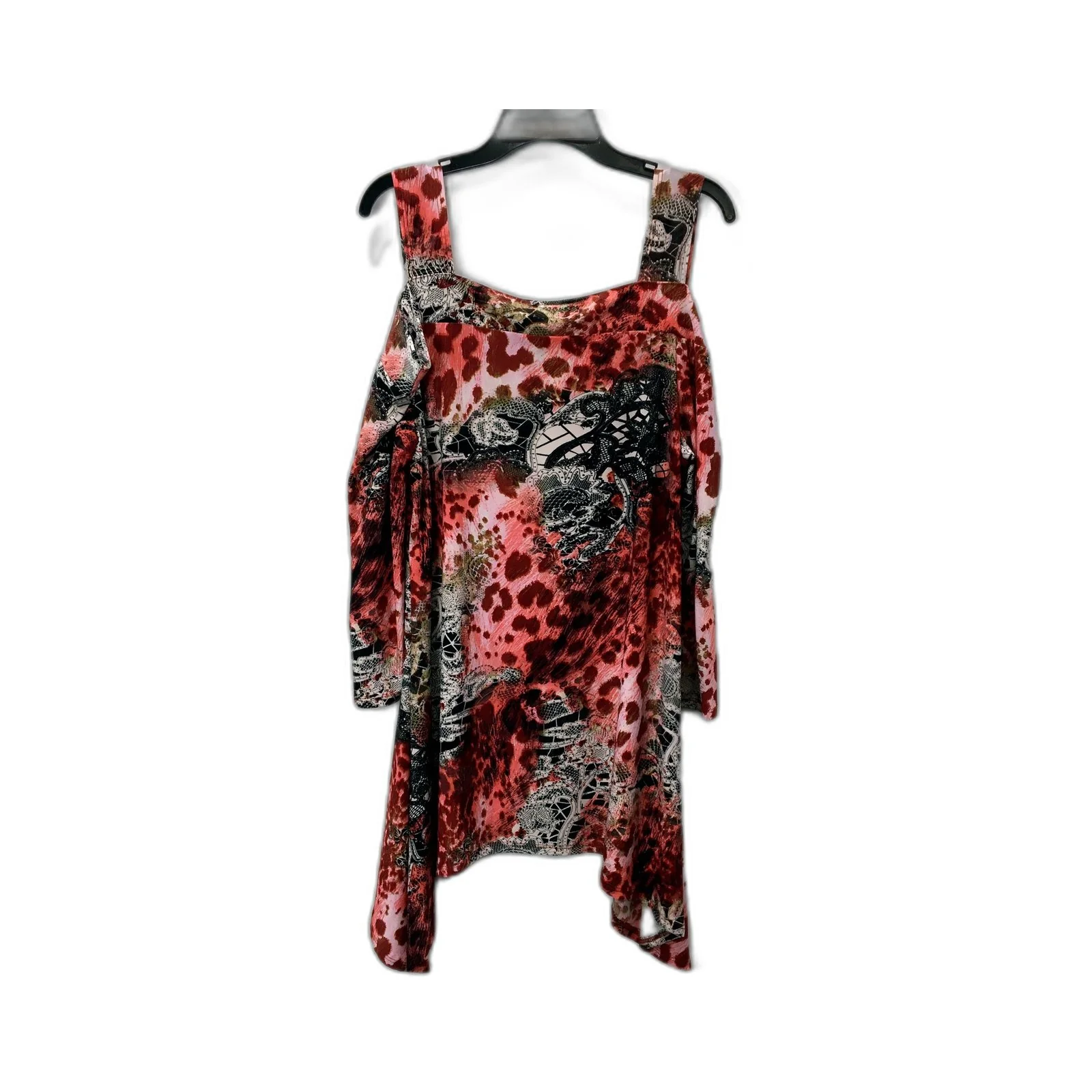 Come N See Womens Off Shoulder Long Sleeve Shirt Floral Asymmetric Design Size M - Image 2