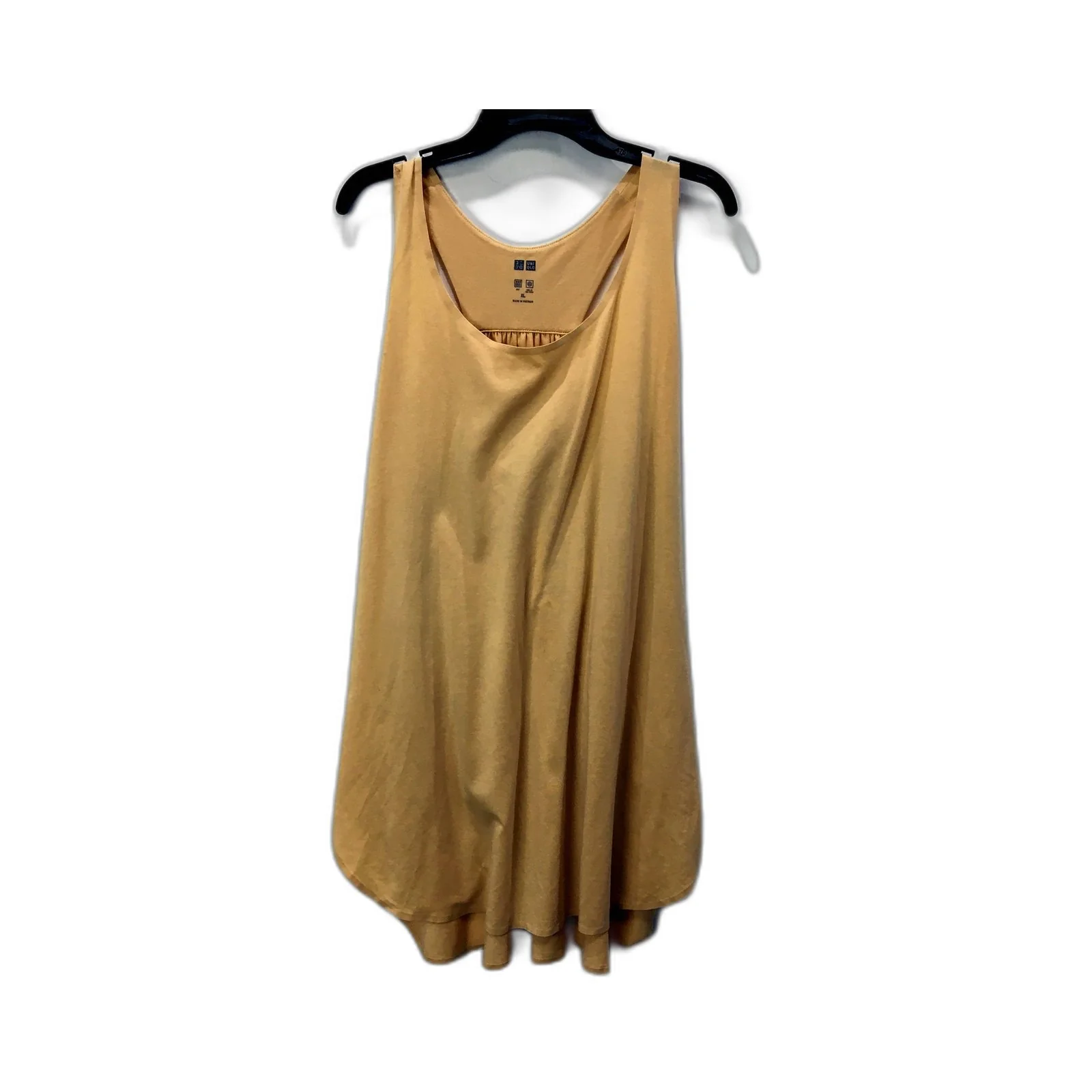 Uniqlo Womens Tank Top Sleeveless Pullover Dress Mustard Color Size XL
