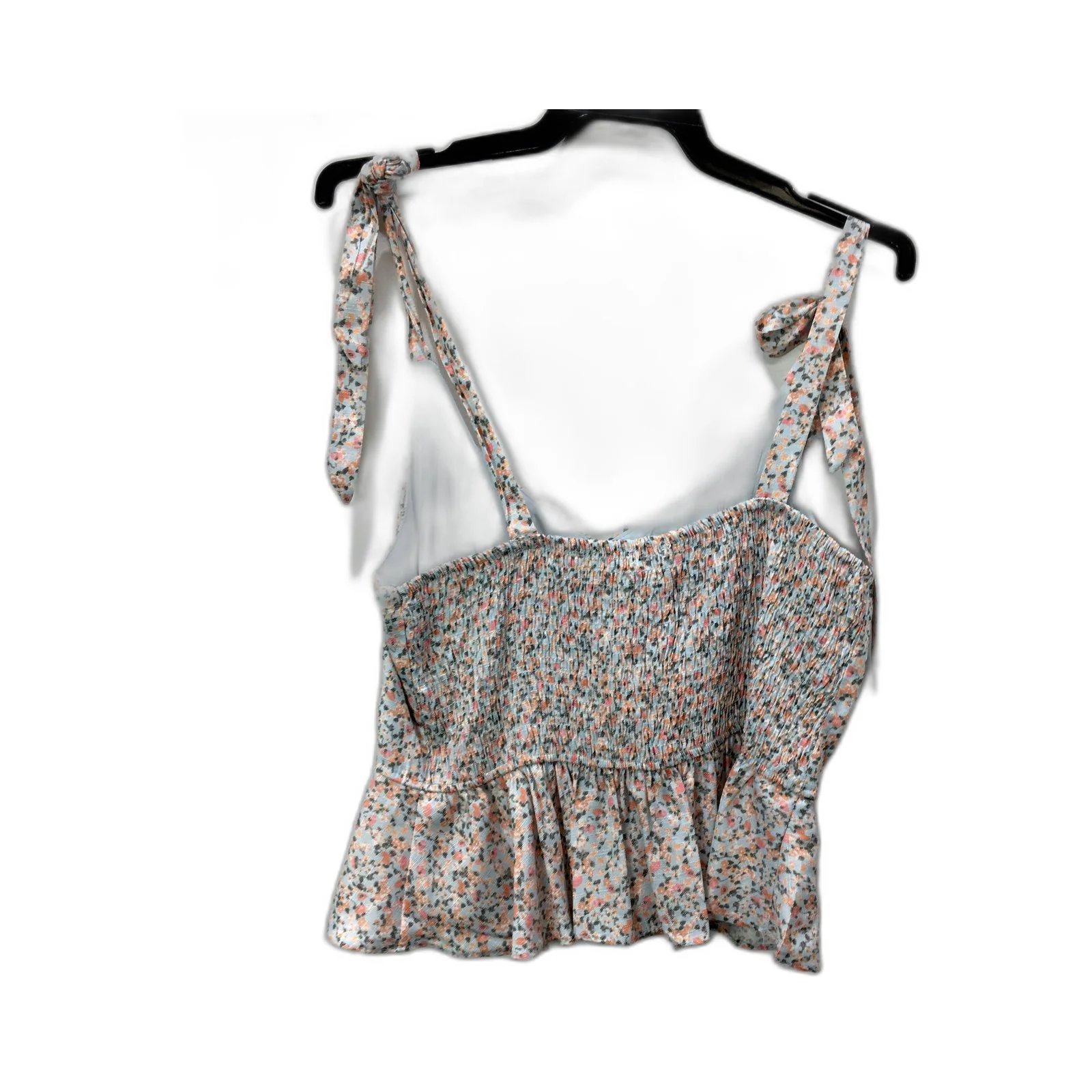 Lyon Womens Floral Peplum Tank Top, Sleeveless Cotton Blend, Size 12 NEW - Image 2