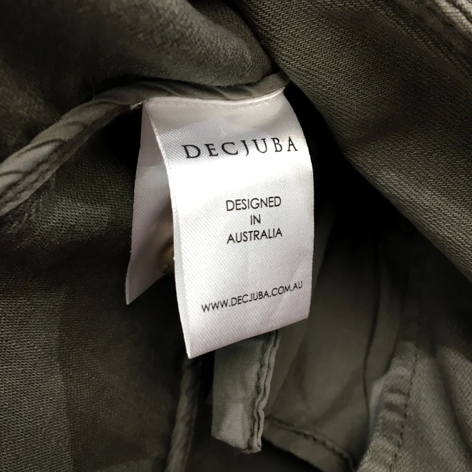 Decjuba Womens Olive Green Denim Jacket - Casual Outerwear Size 10 - Image 4