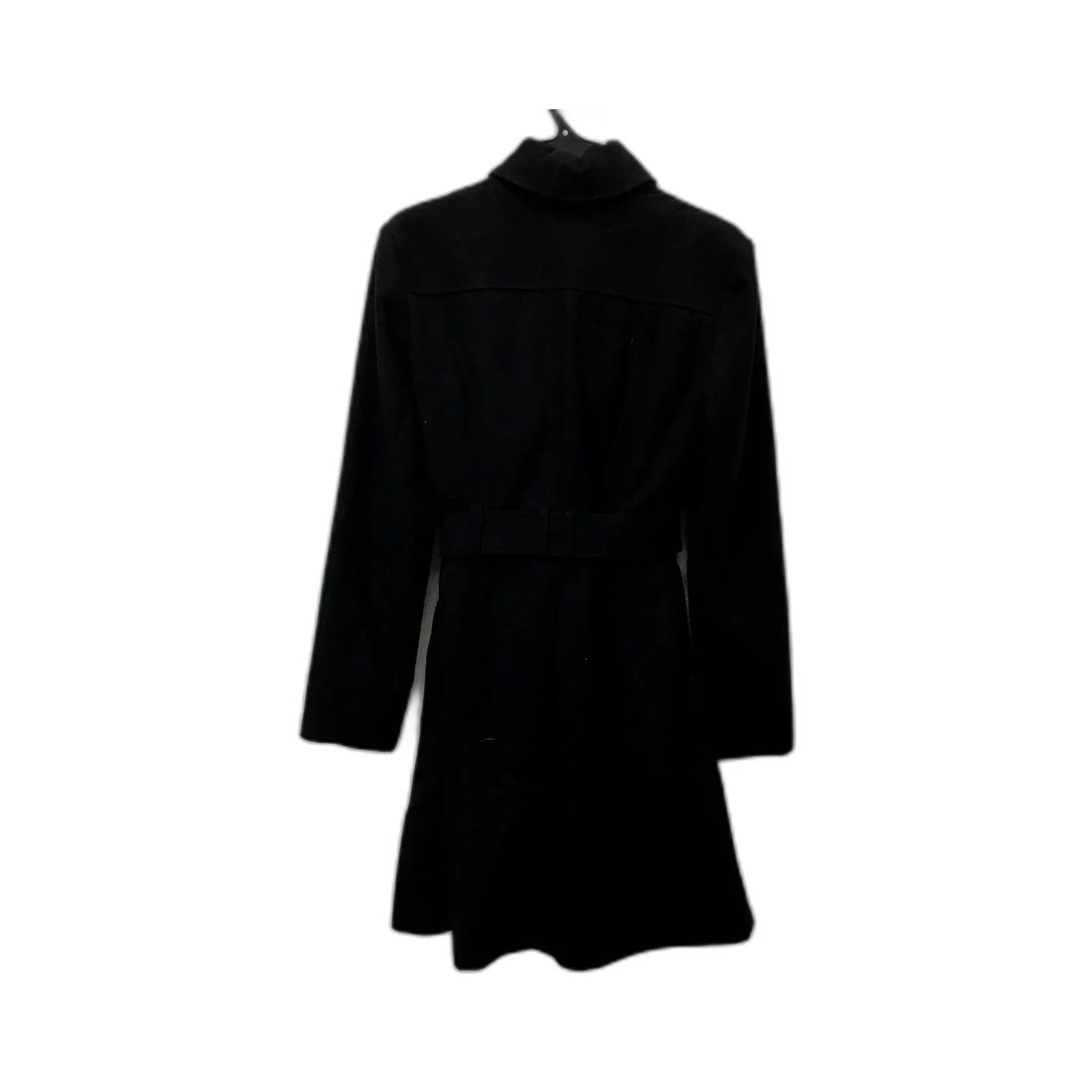 George Womens Black Belted Wool Coat with Zipper Shawl Collar Size 10 - Image 2