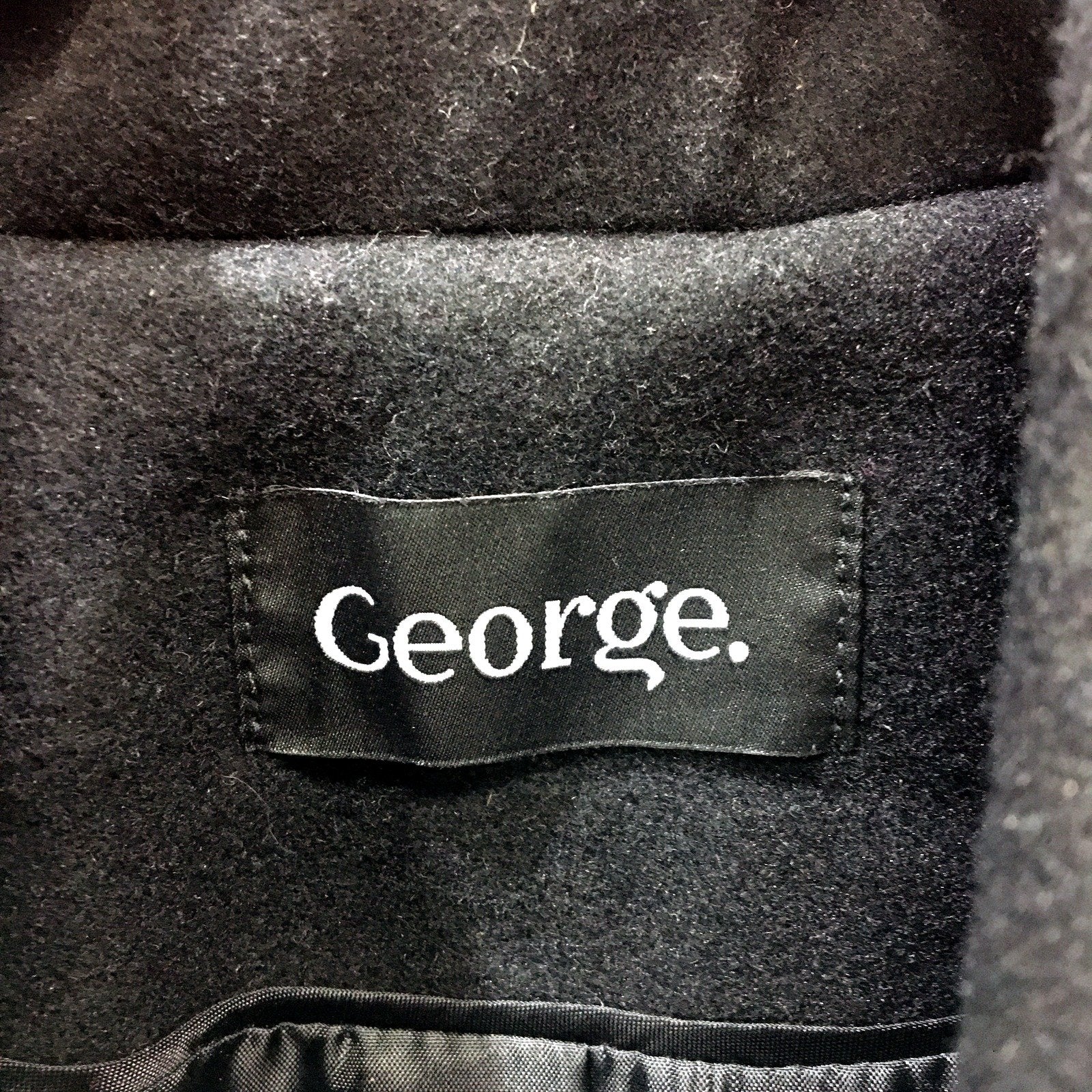 George Womens Black Belted Wool Coat with Zipper Shawl Collar Size 10 - Image 4
